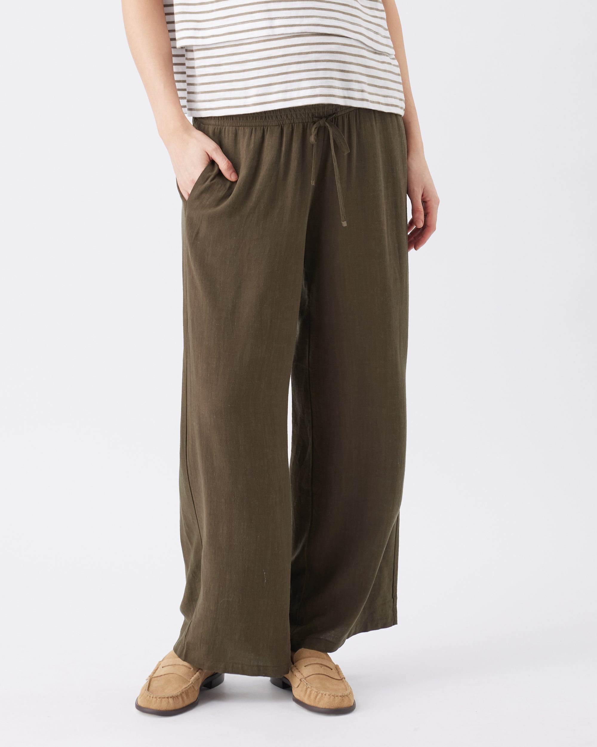 Marlow Shirred Pant Khaki