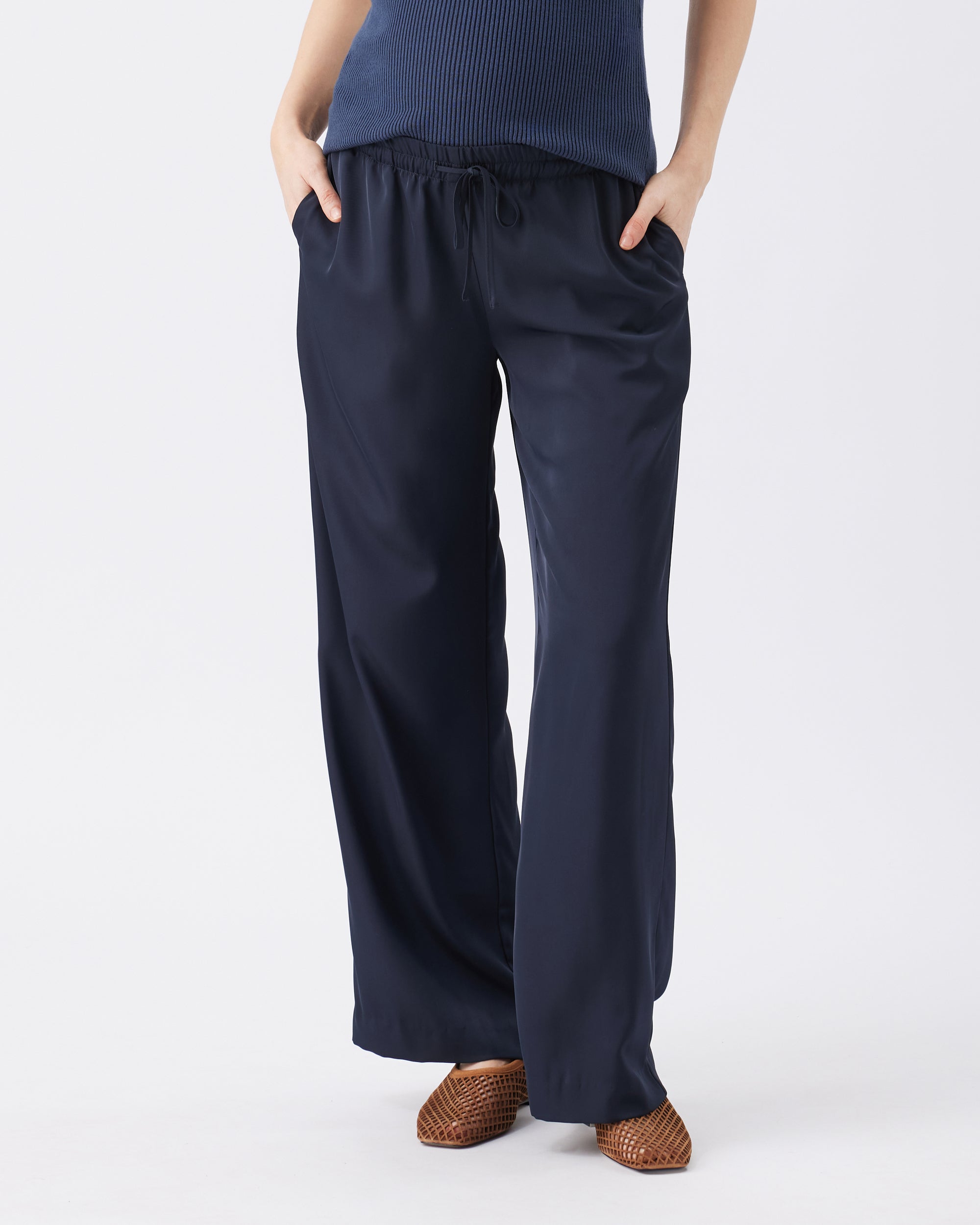 Tamara Satin Pull-On Pant Midnight