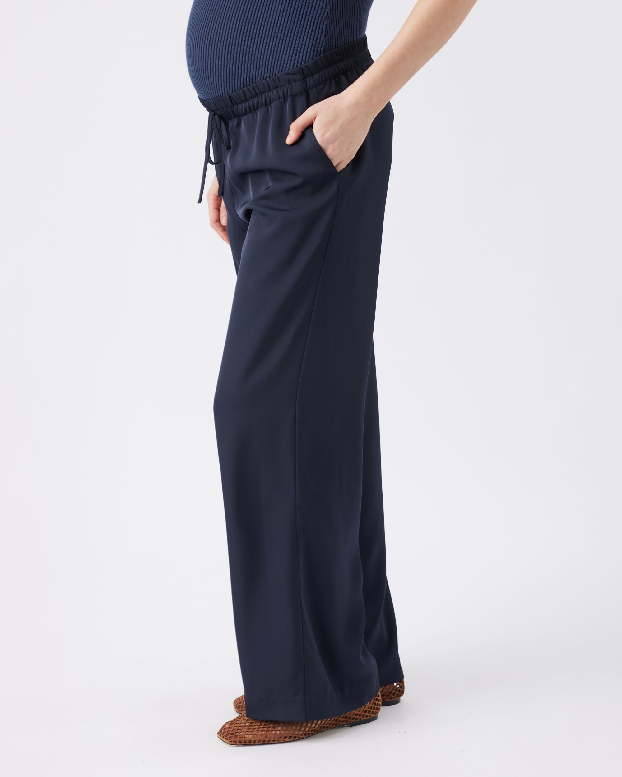 Tamara Satin Pull-On Pant Midnight