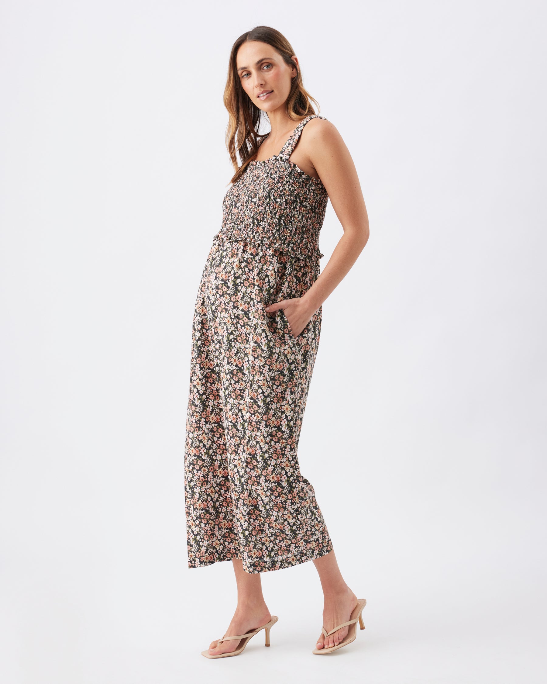 Harmony Nursing Jumpsuit Peach