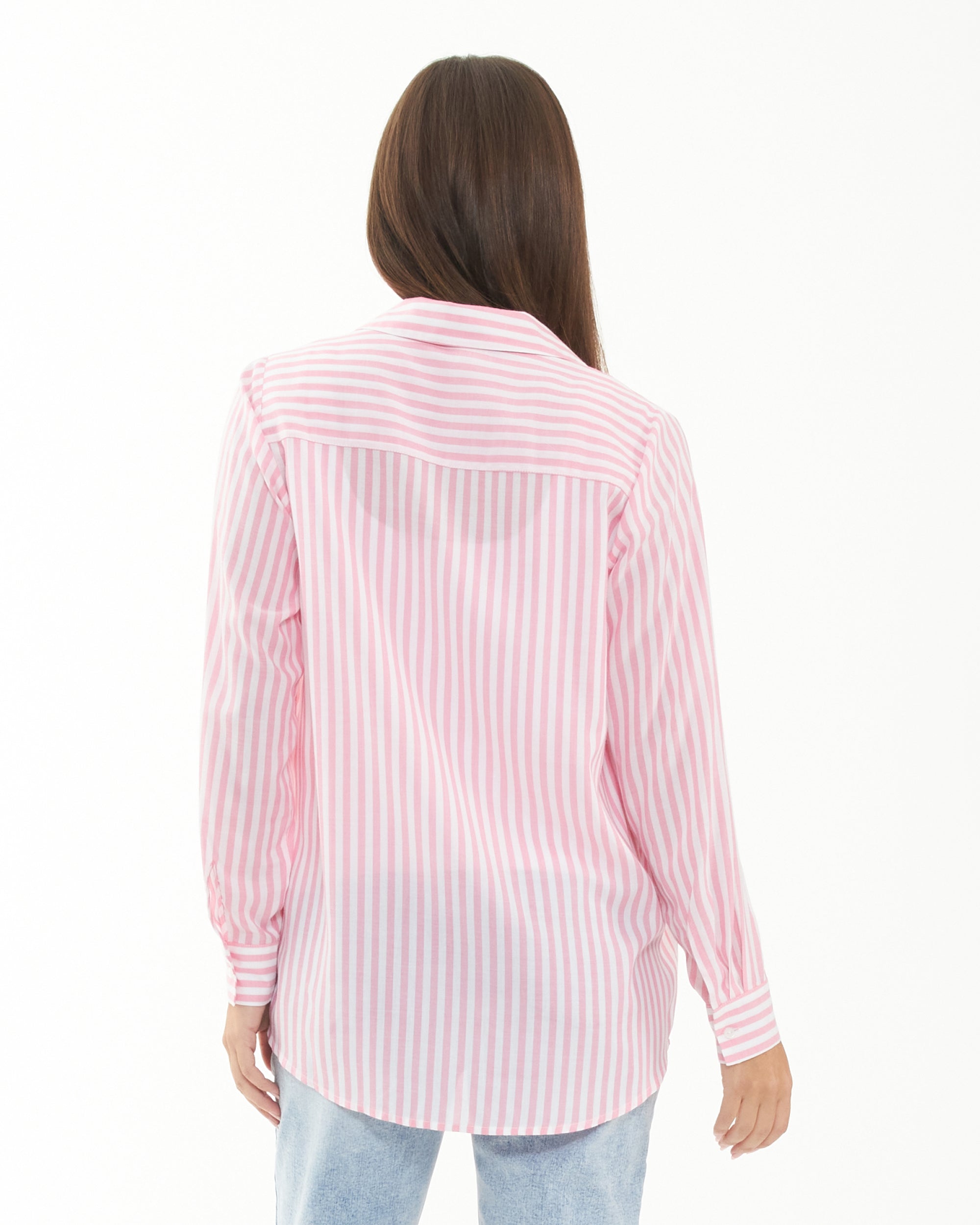Emmy Stripe Shirt Bubble Gum / White