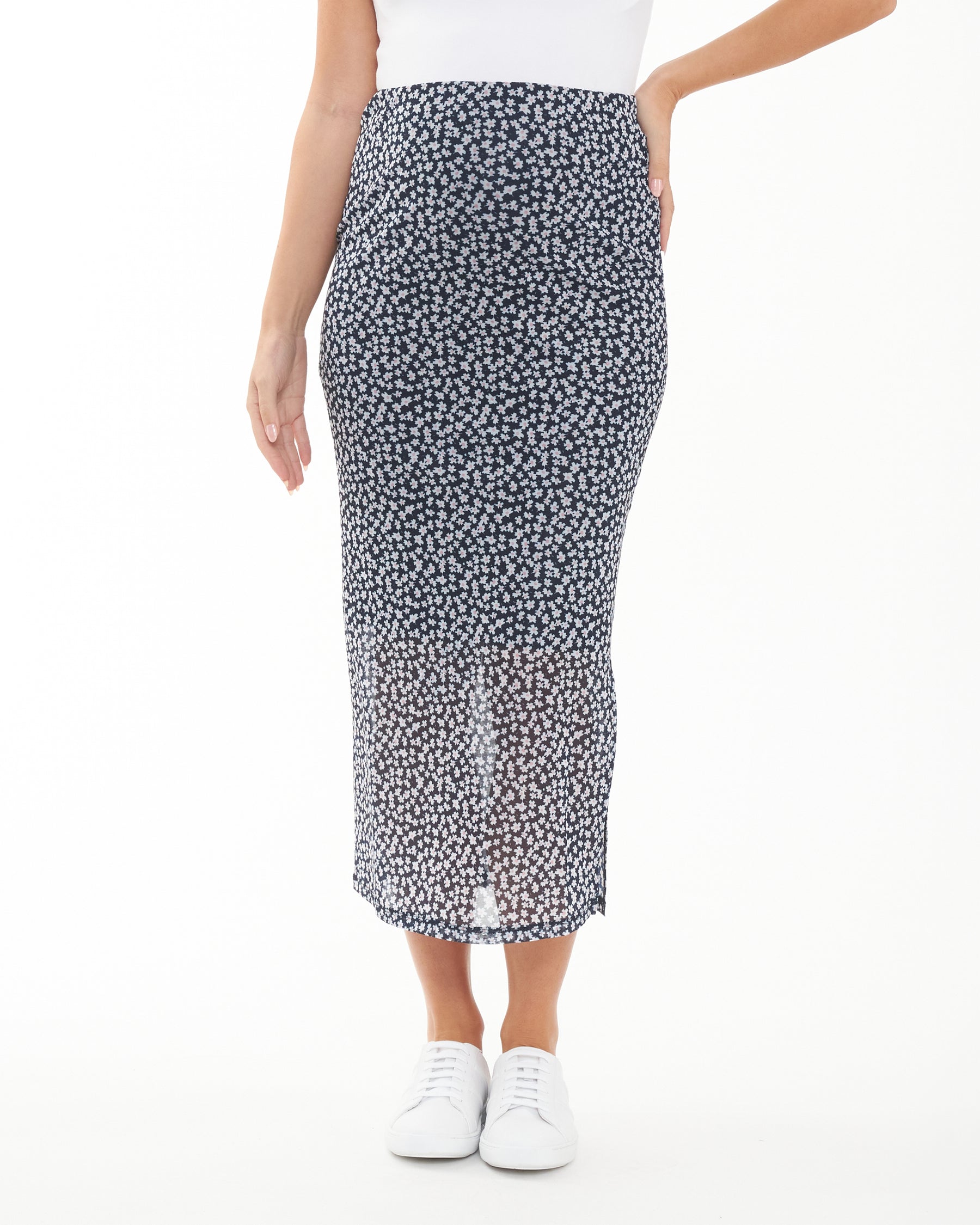 Kara Mesh Skirt Navy
