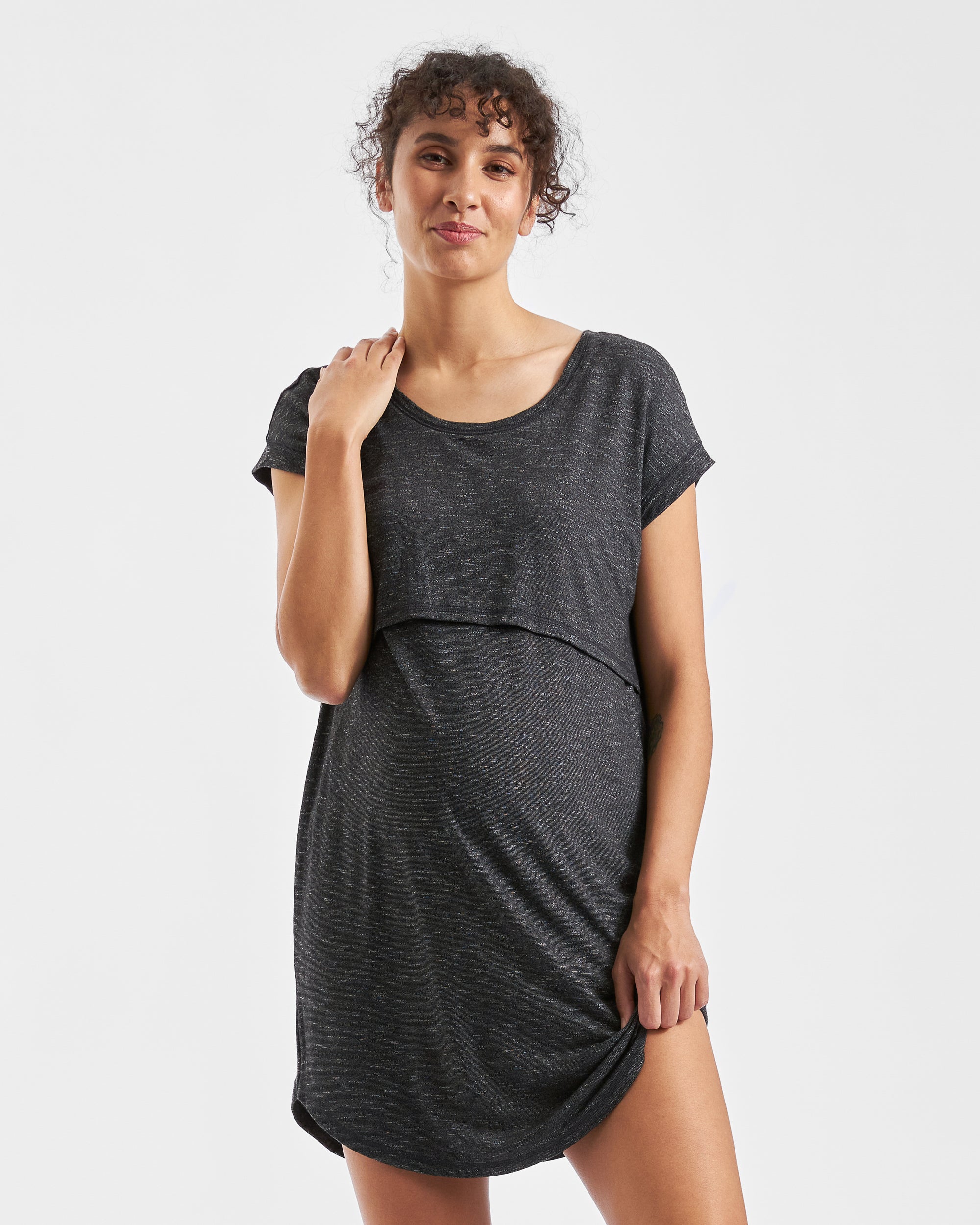 Dreamy Lounge Nursing Dress Granite
