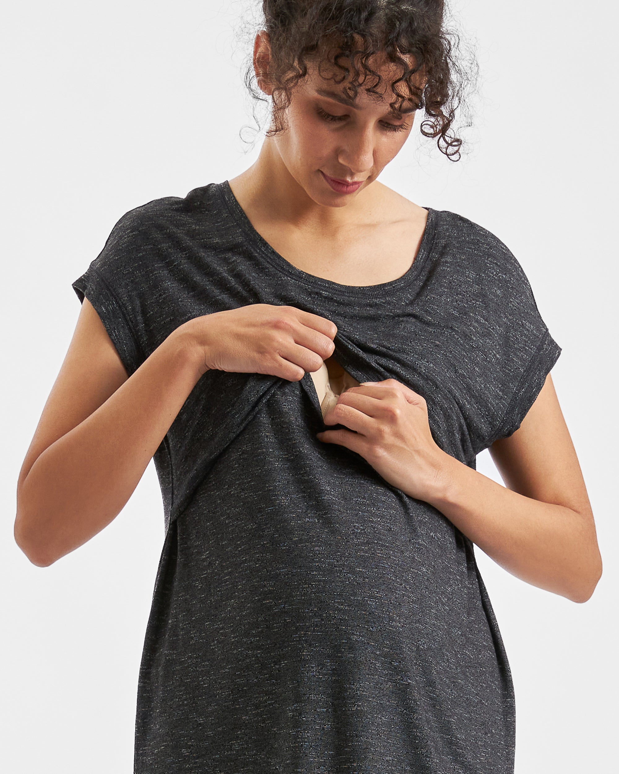 Dreamy Lounge Nursing Dress Granite