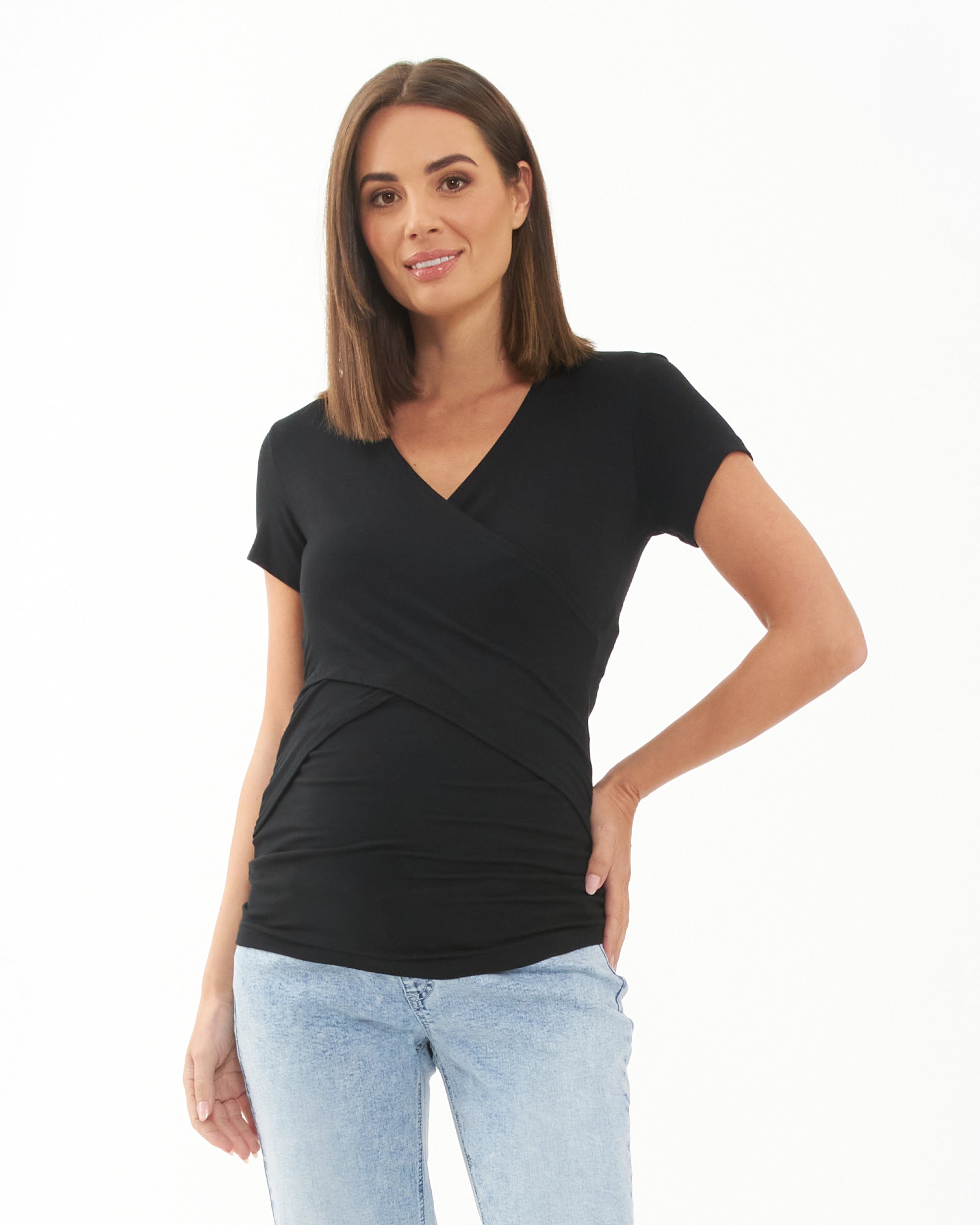 Embrace Short Sleeve Nursing Tee Black