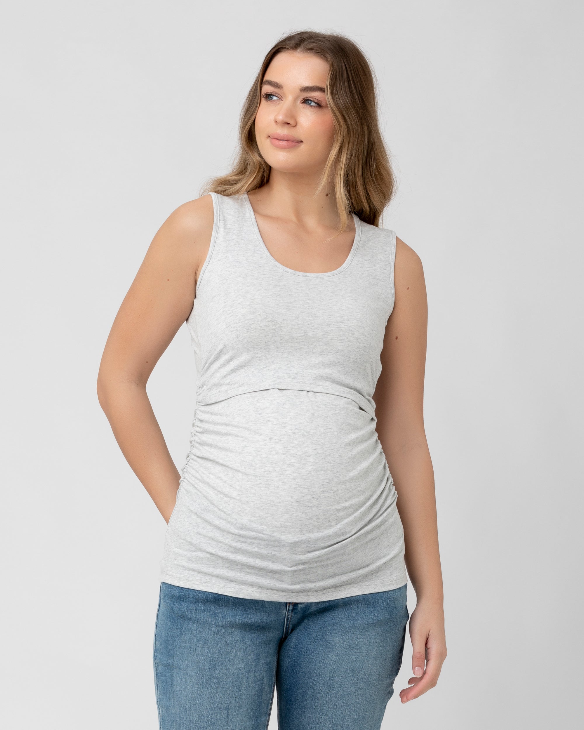 Organic Nursing Tank Silver Marle