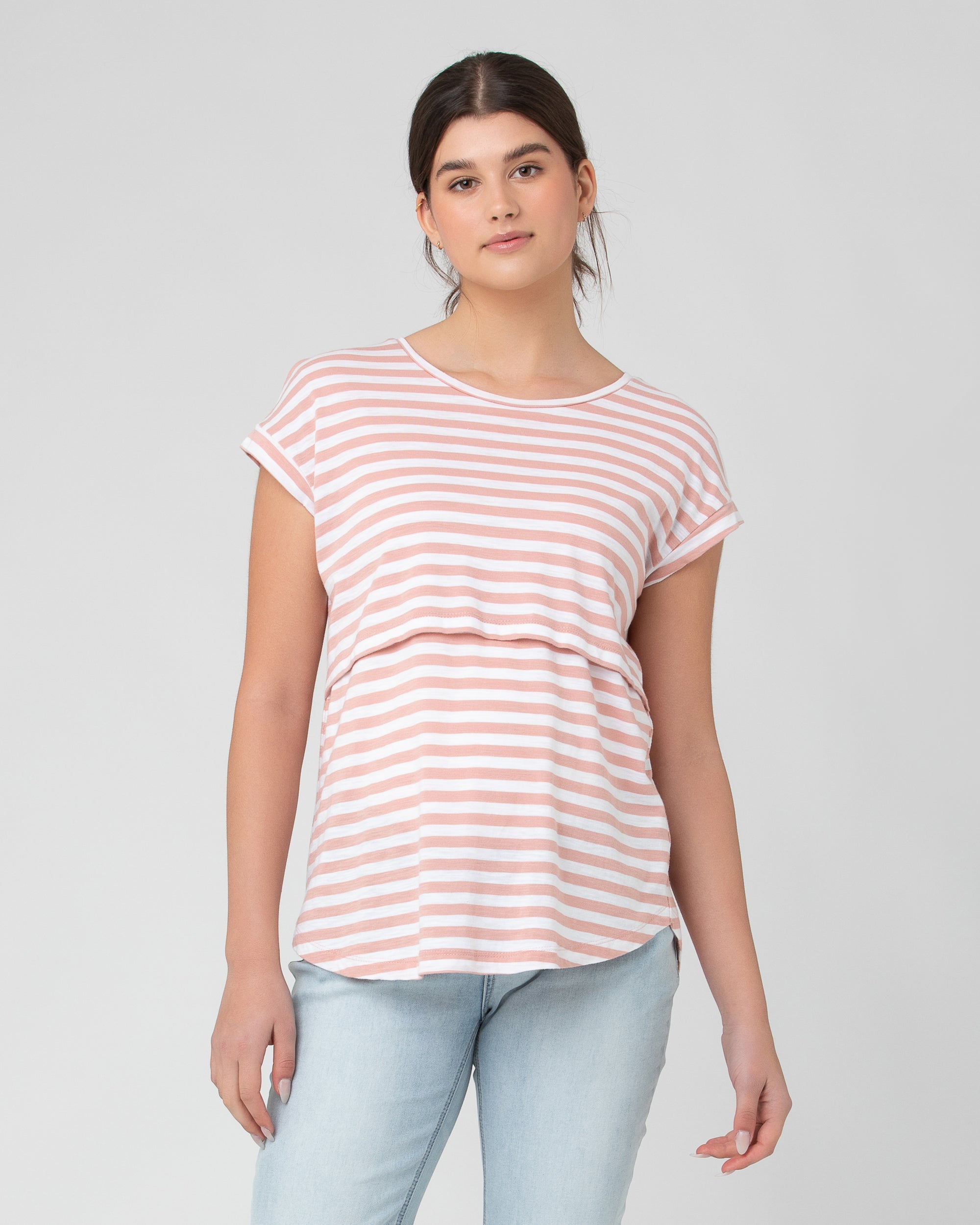 Lionel Nursing Tee Dusty Pink / White