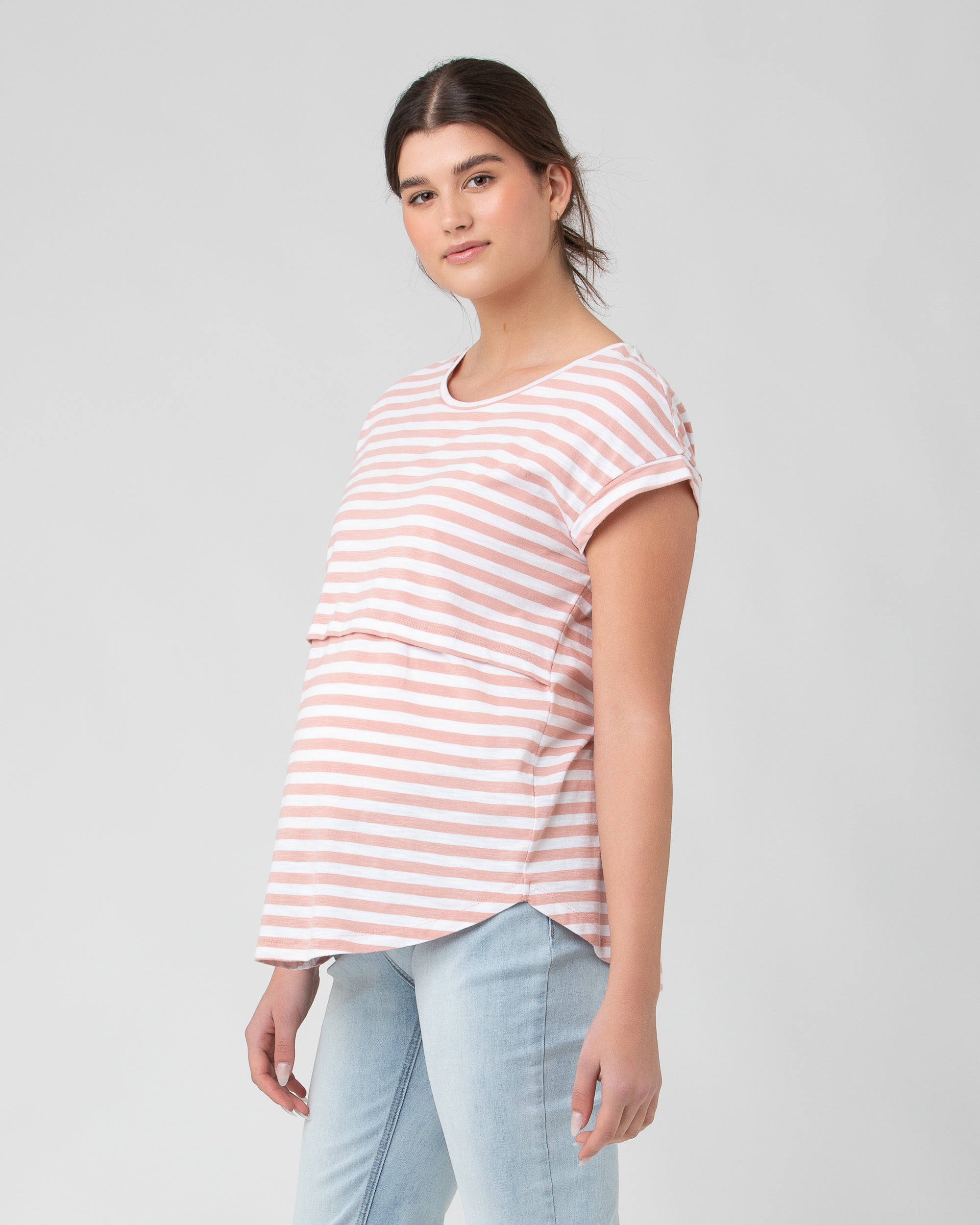 Lionel Nursing Tee Dusty Pink / White