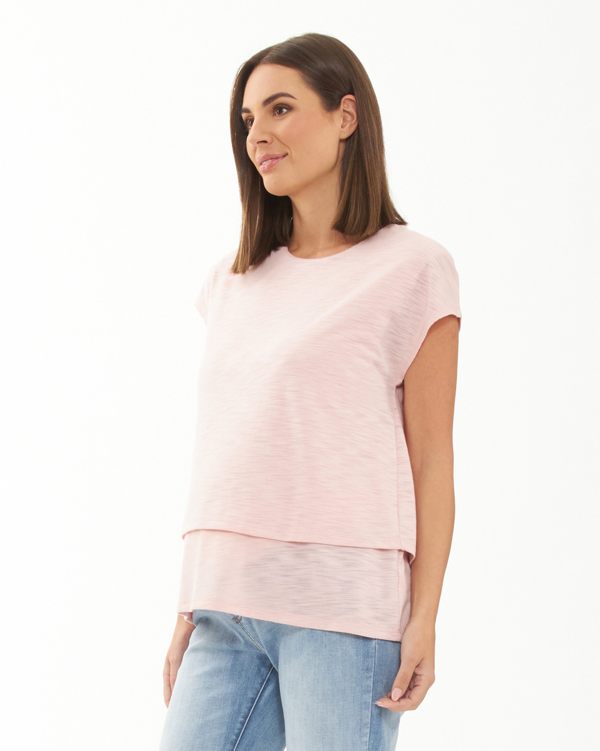 Jazmin Nursing Tee  Soft Pink