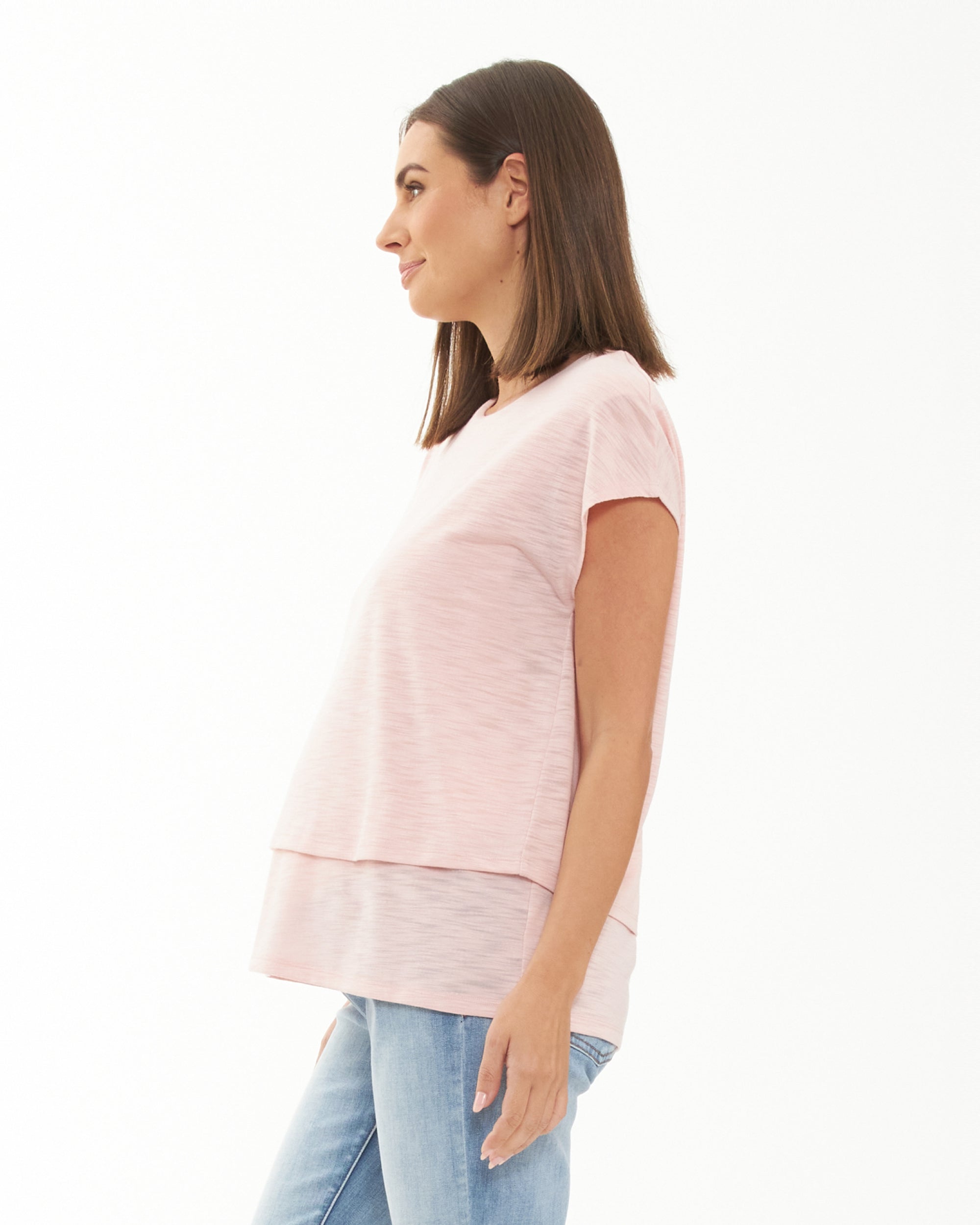 Jazmin Nursing Tee  Soft Pink