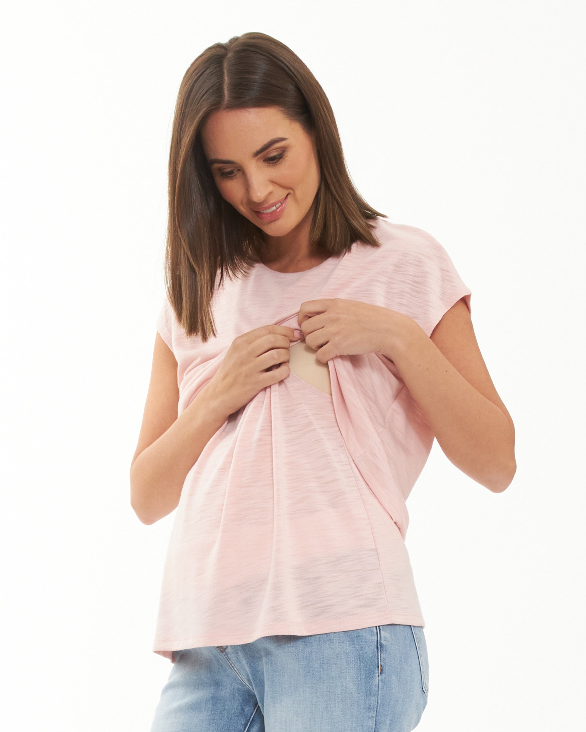 Jazmin Nursing Tee  Soft Pink