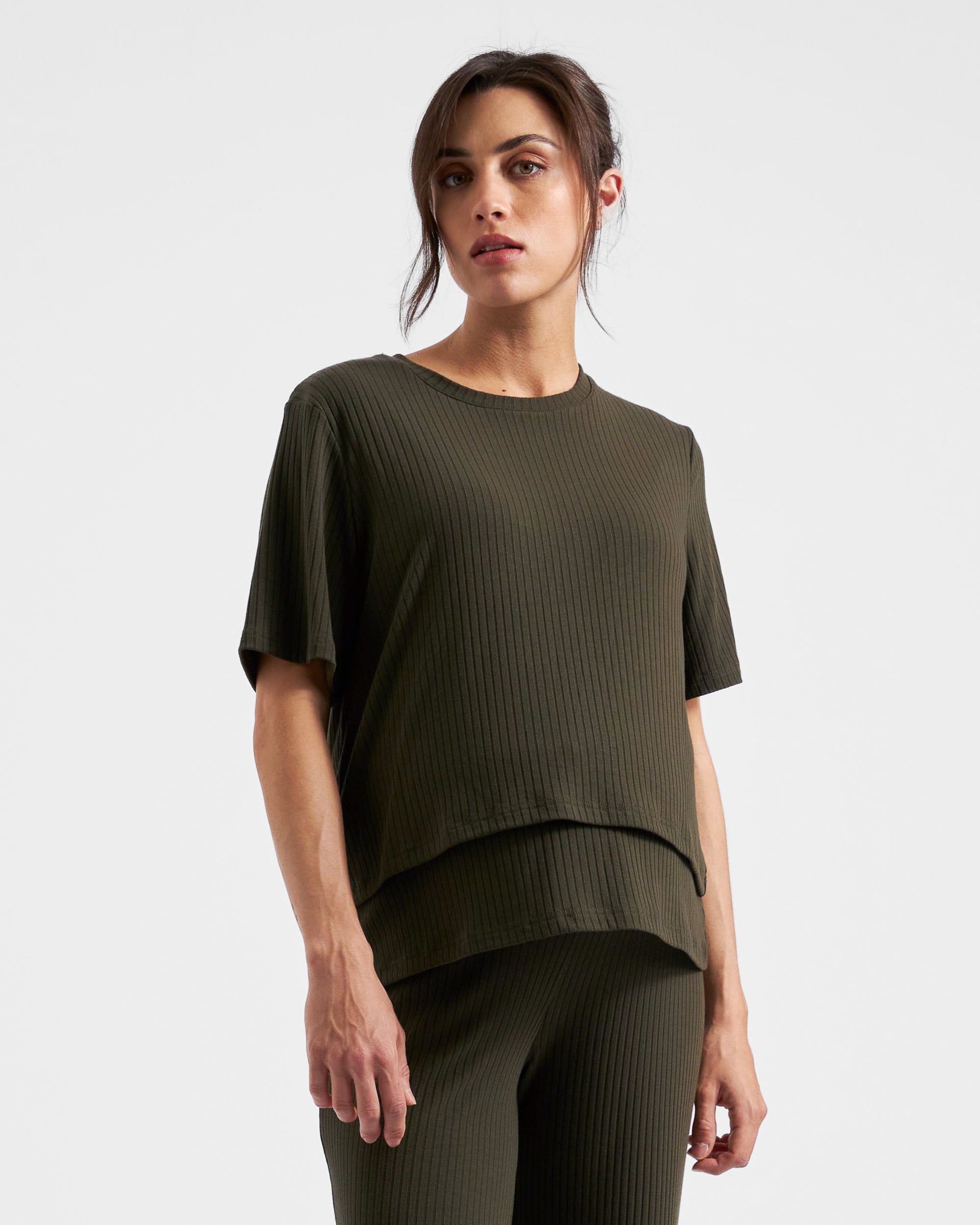 Mike Rib Nursing Top Khaki