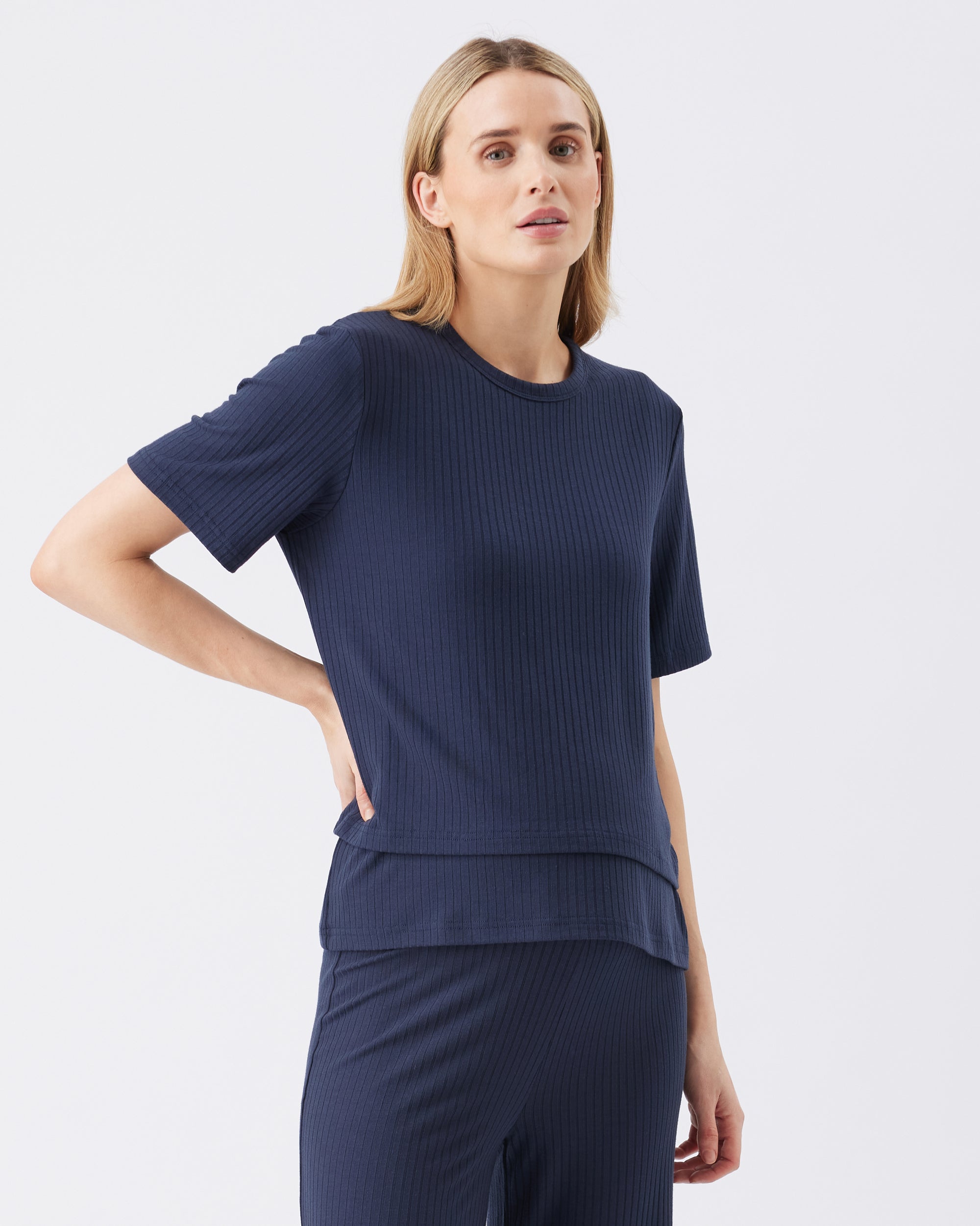 Mike Rib Nursing Top Navy