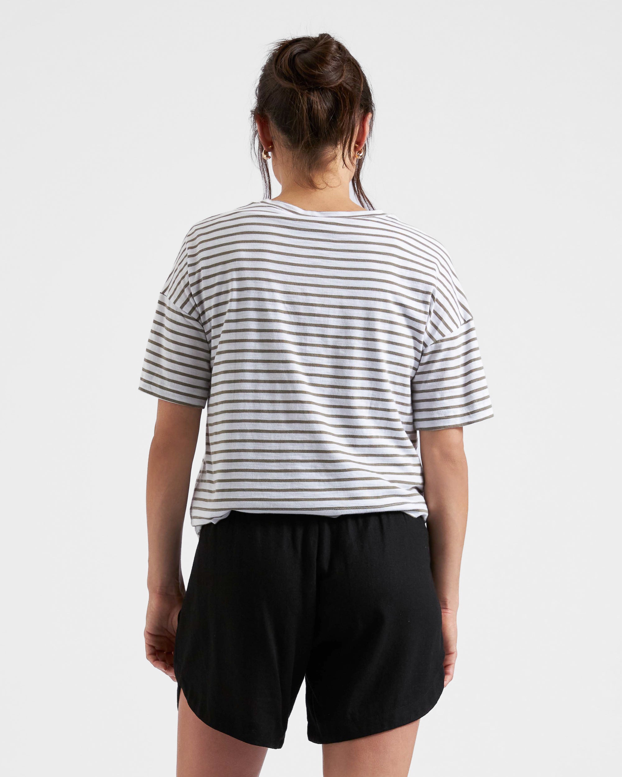 Claudette Nursing Tee White / Olive
