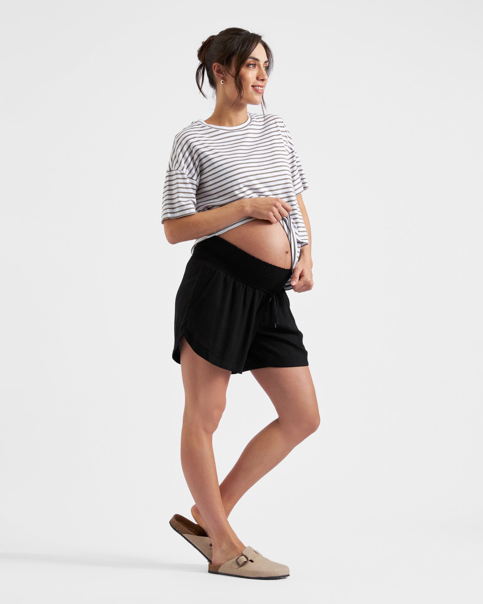 Claudette Nursing Tee White / Olive