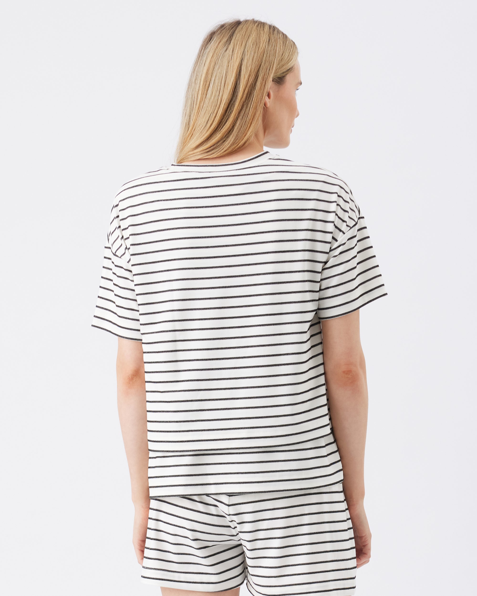 Jada Stripe Nursing Tee White / Black
