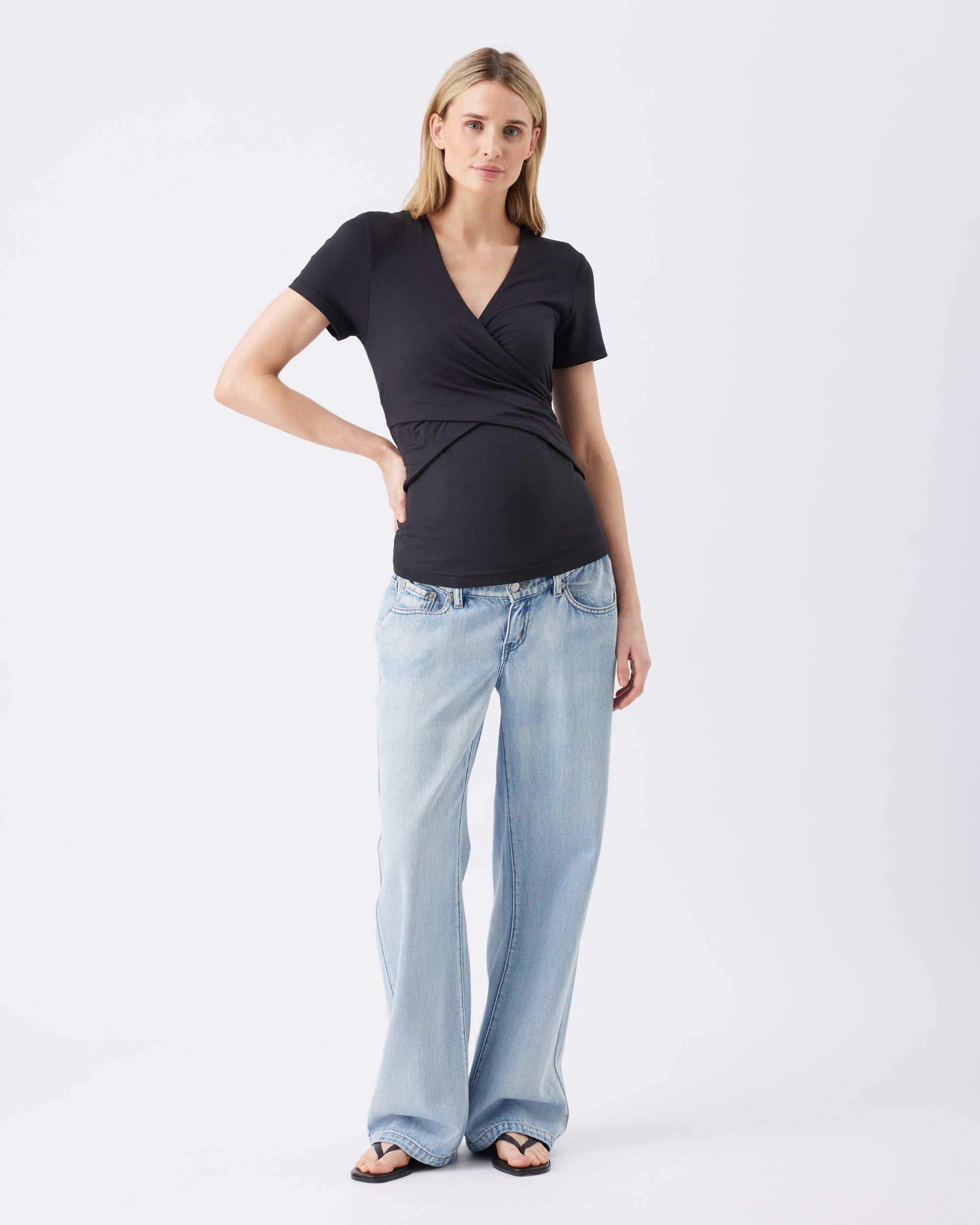 Luxe Knit Embrace Nursing Tee Black