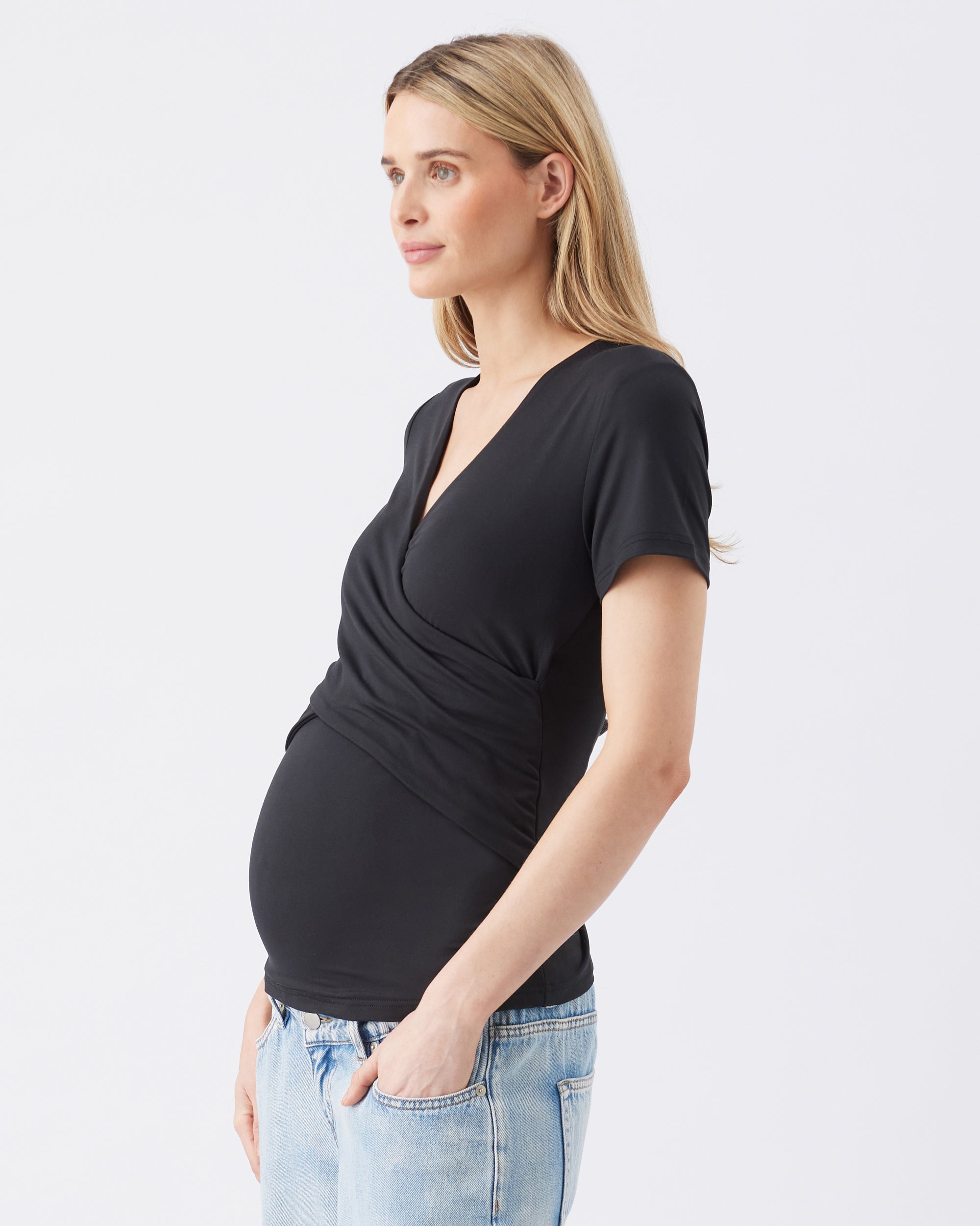 Luxe Knit Embrace Nursing Tee Black