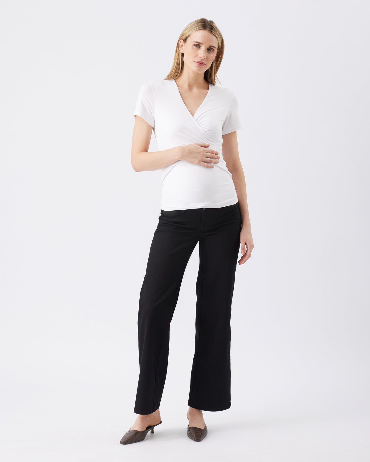 Luxe Knit Embrace Nursing Tee White
