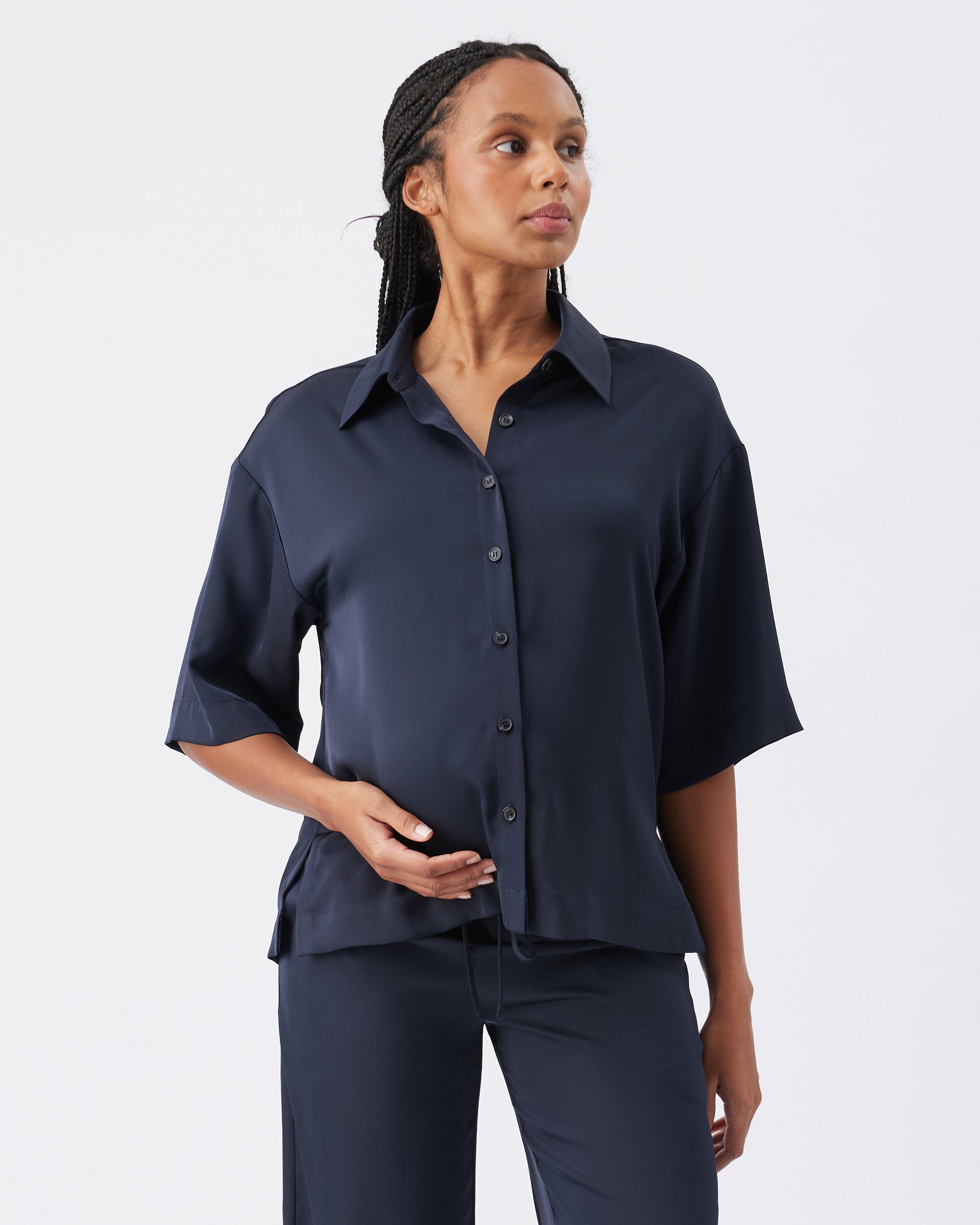 Tamara Satin Shirt Midnight