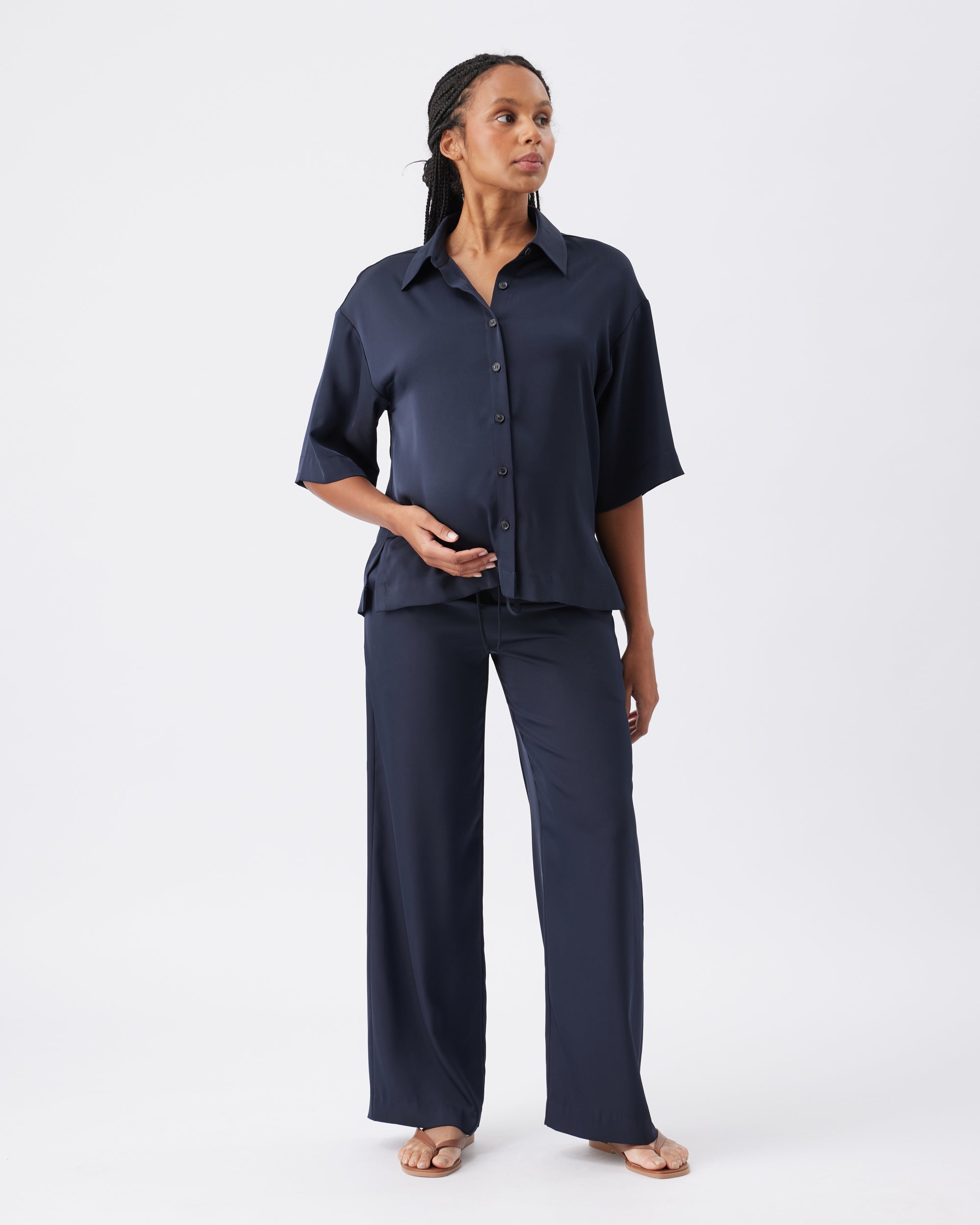 Tamara Satin Shirt Midnight