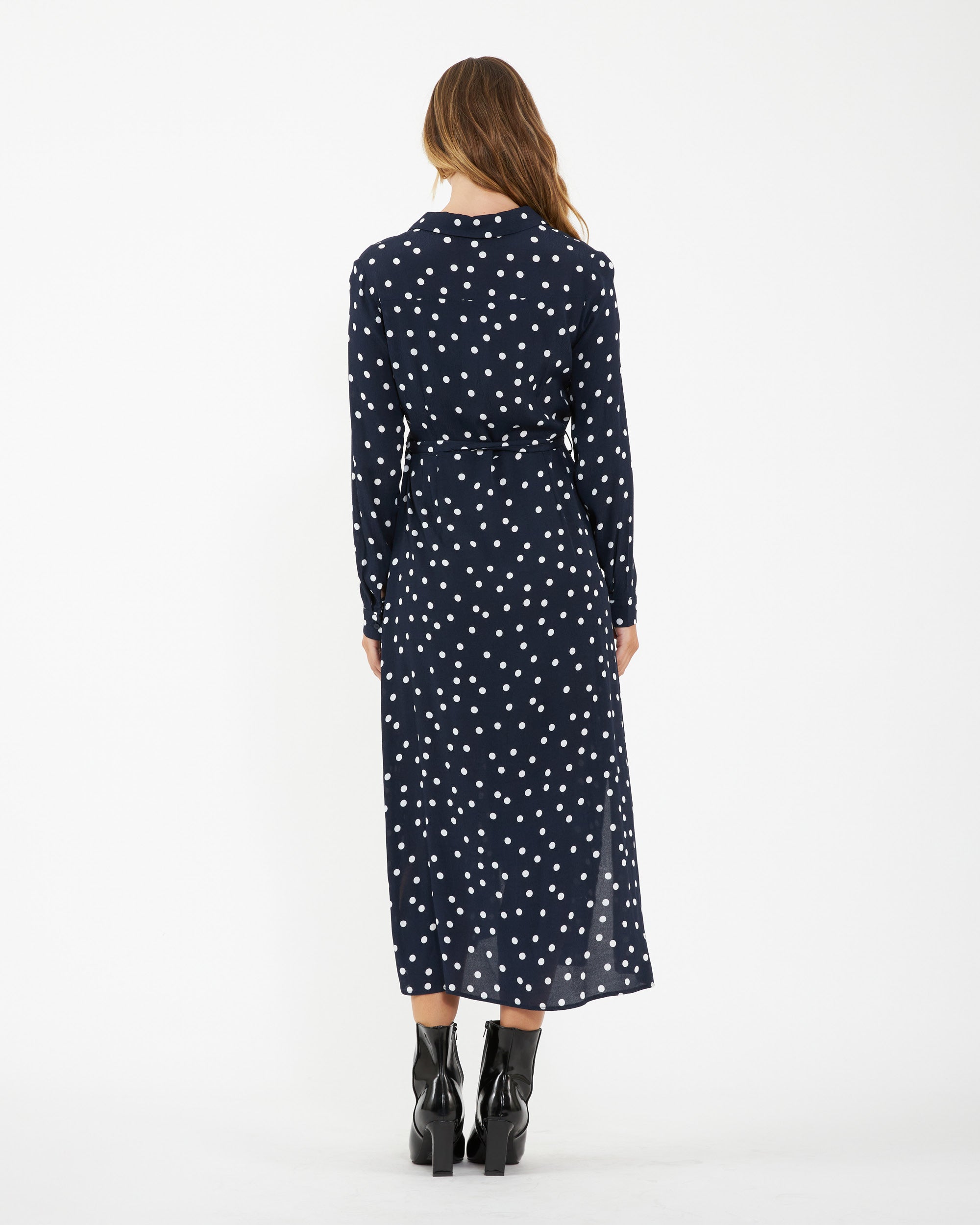 Spot Shirt Dress Navy / White