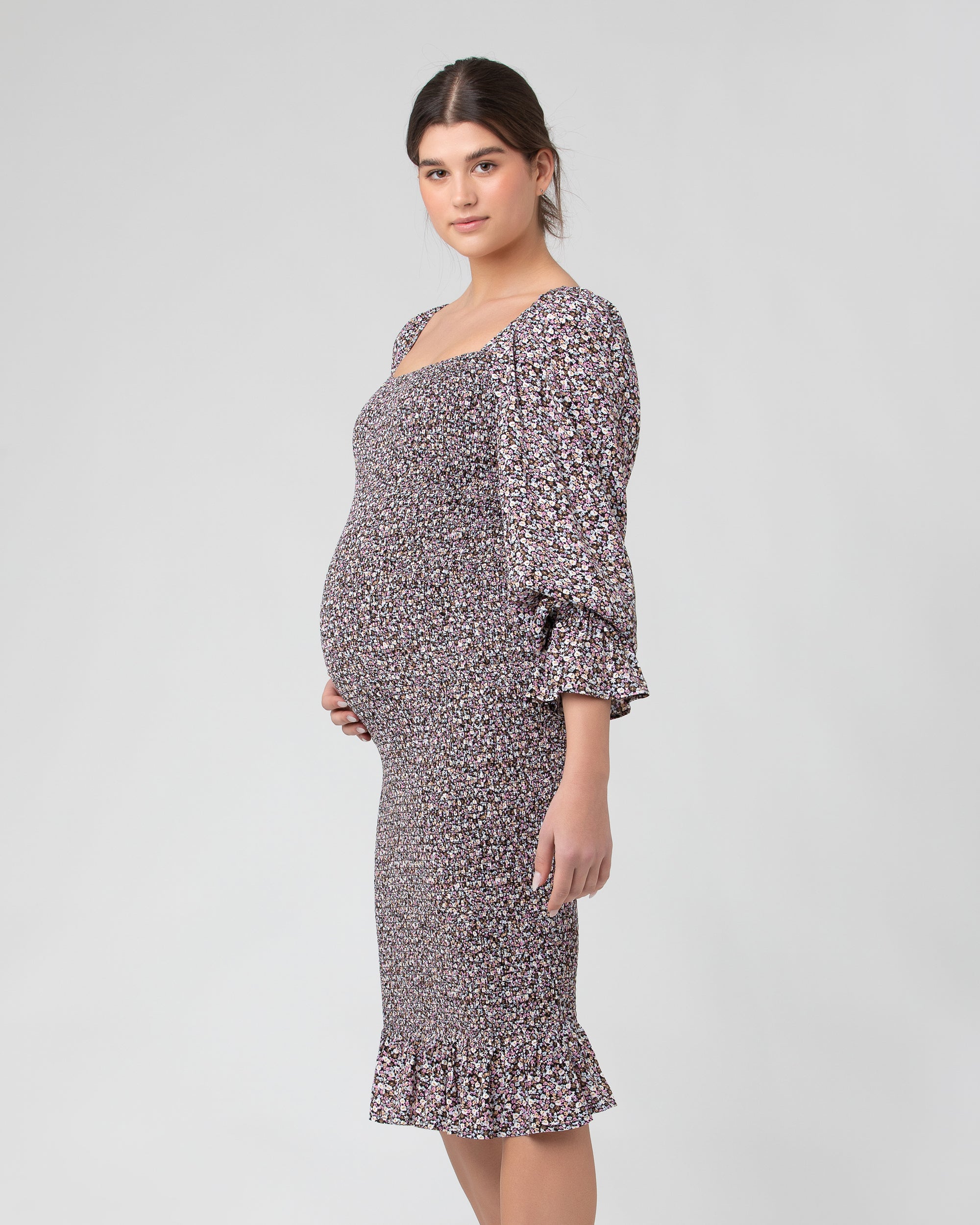 Willow Shirred Dress Black