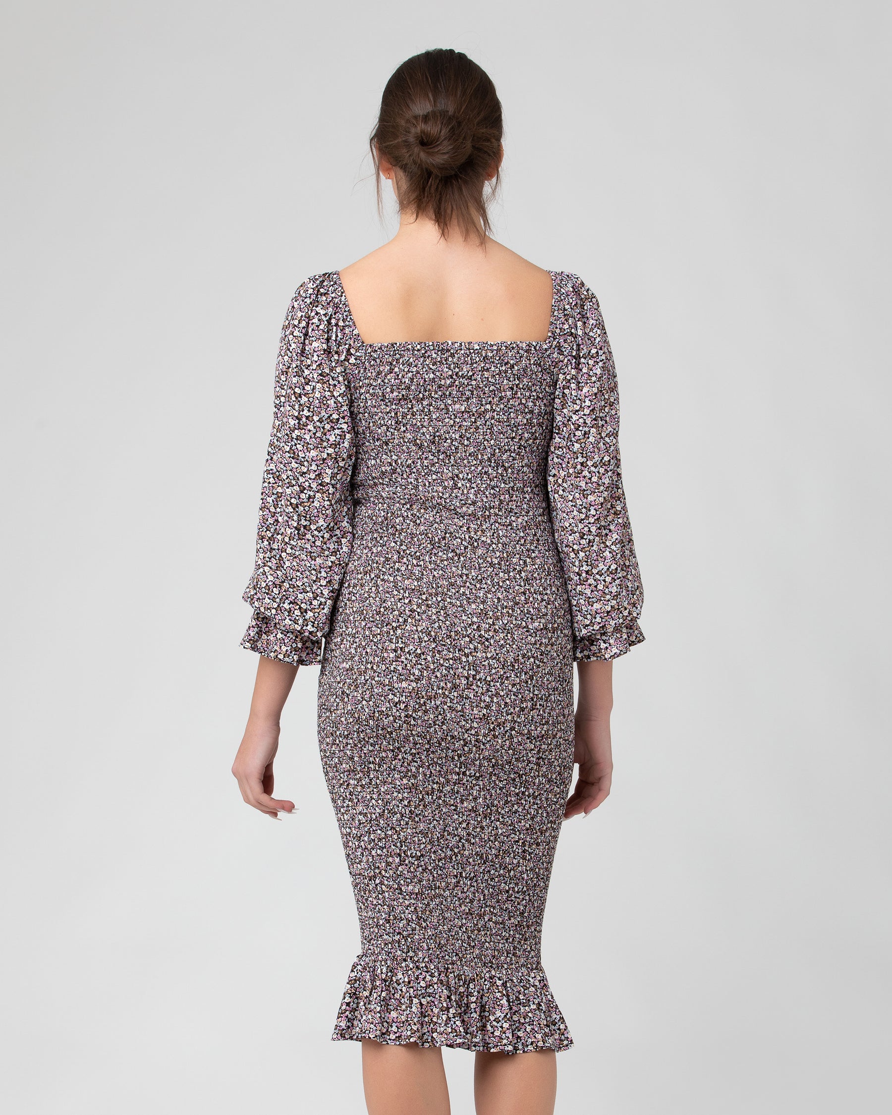 Willow Shirred Dress Black