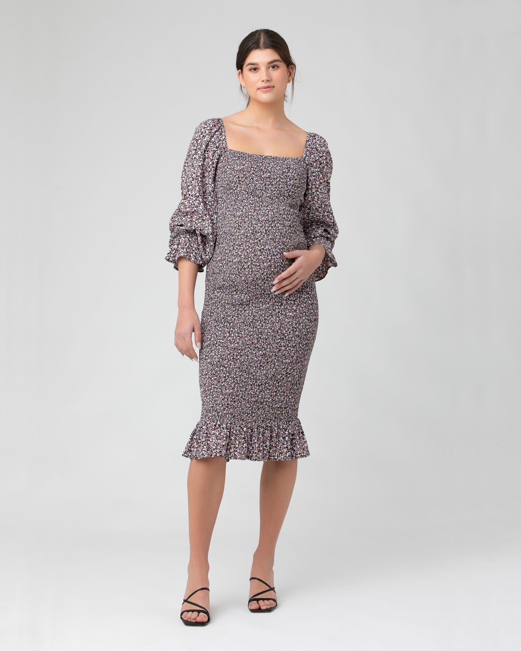 Willow Shirred Dress Black