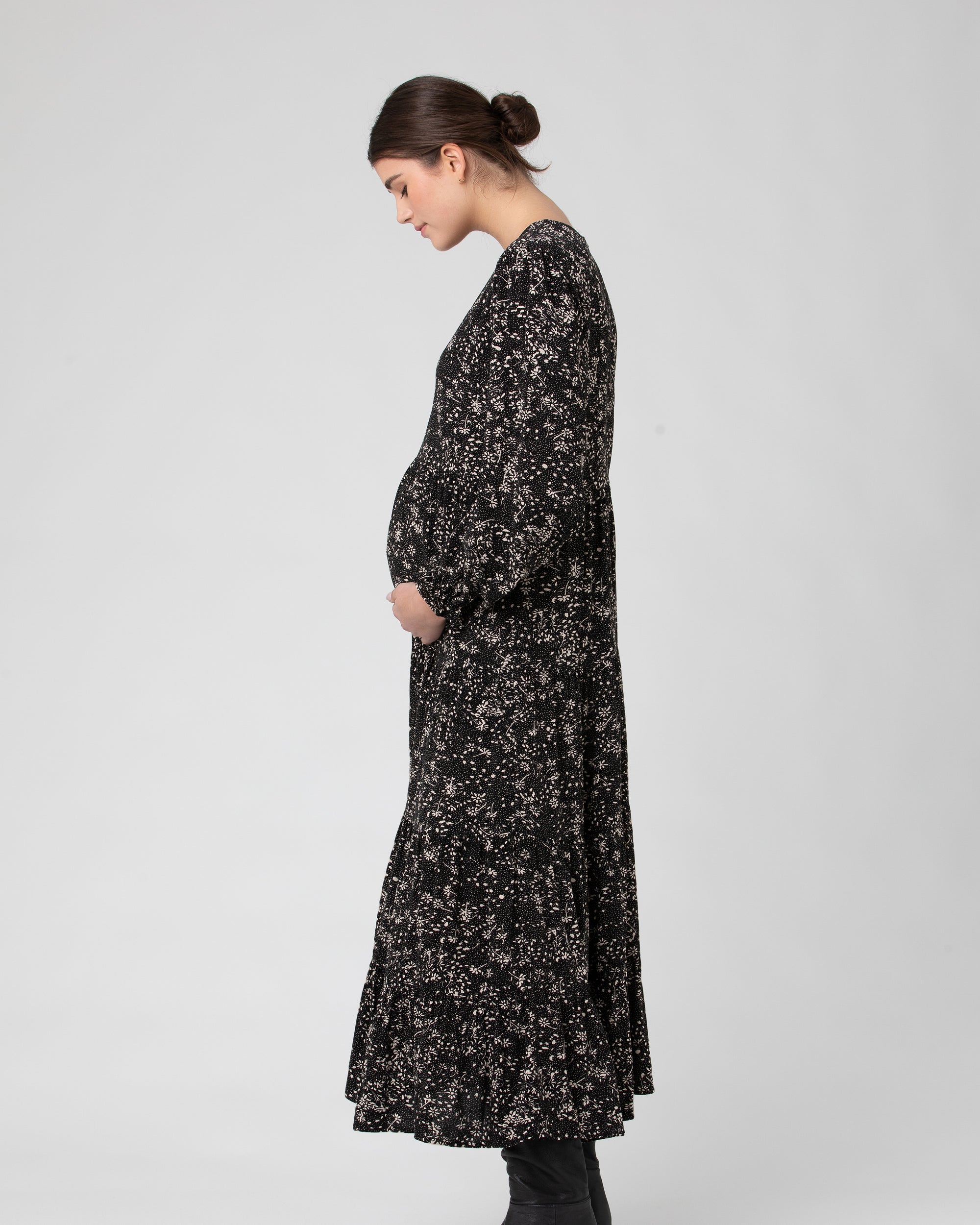 Trixie Tiered Dress Black / Natural