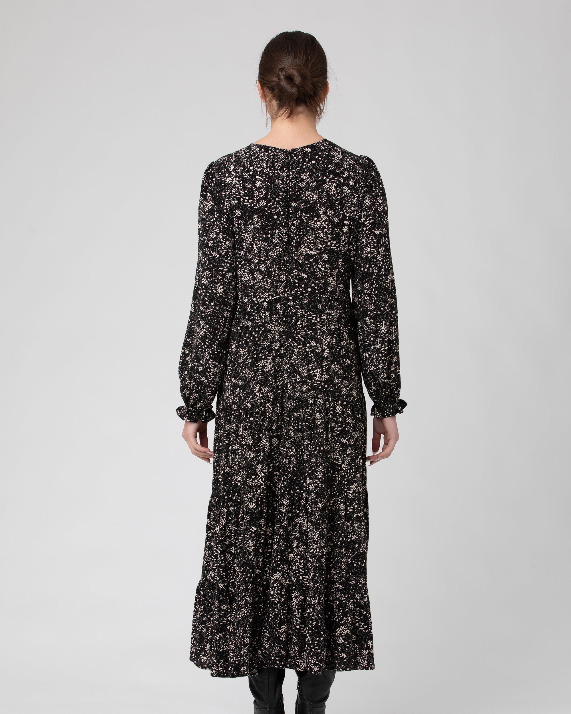 Trixie Tiered Dress Black / Natural