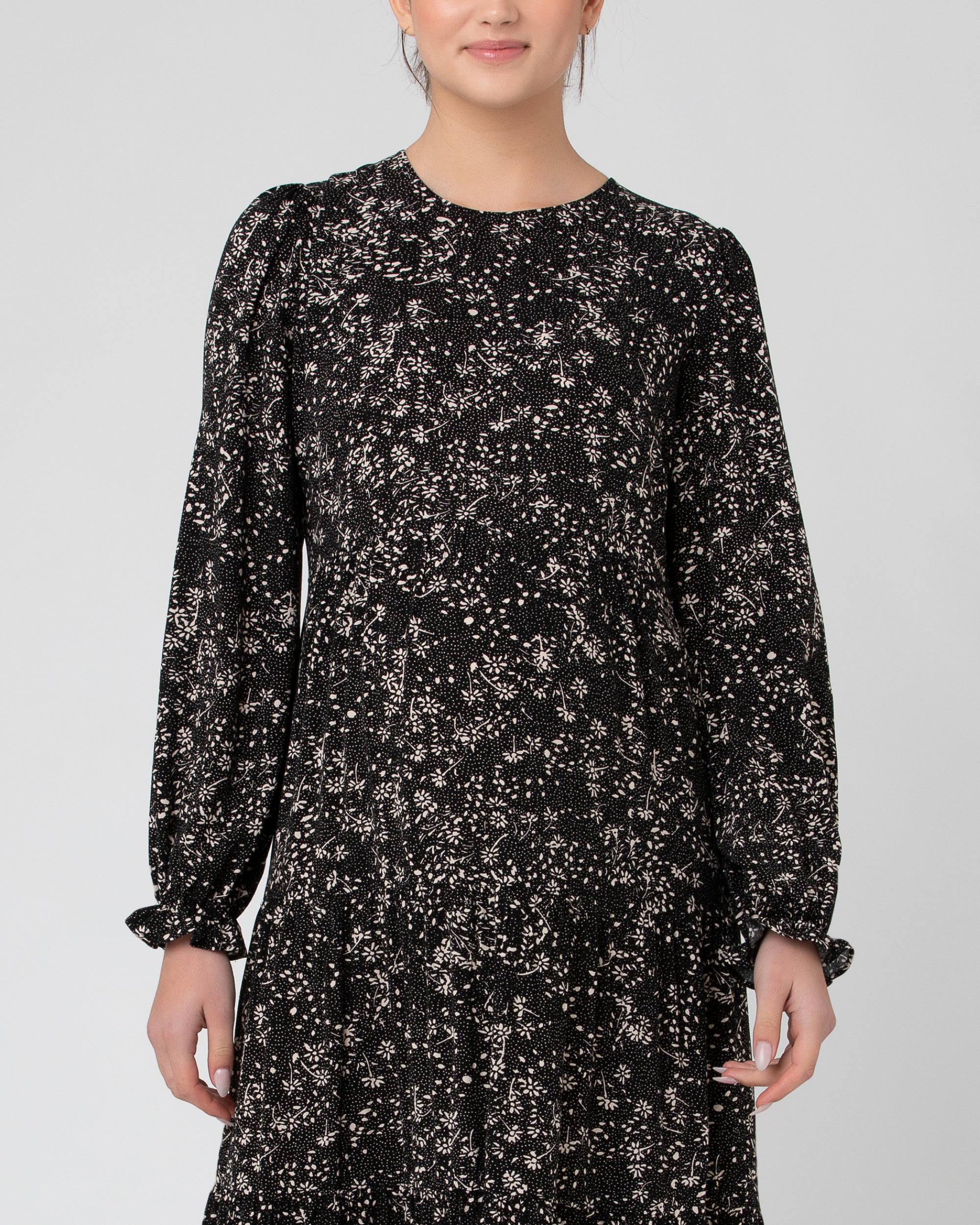 Trixie Tiered Dress Black / Natural