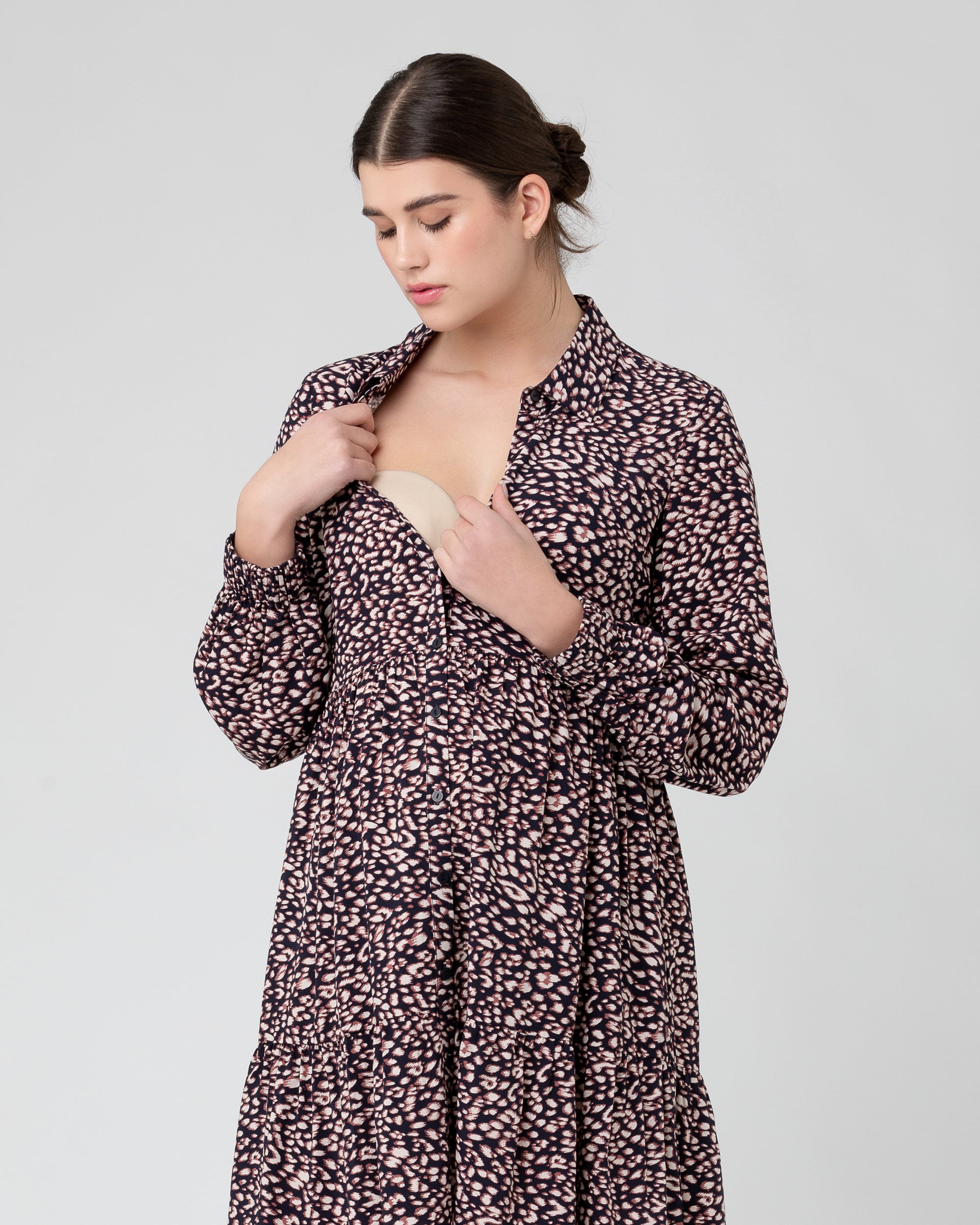 Leah Button Through Dress Midnight