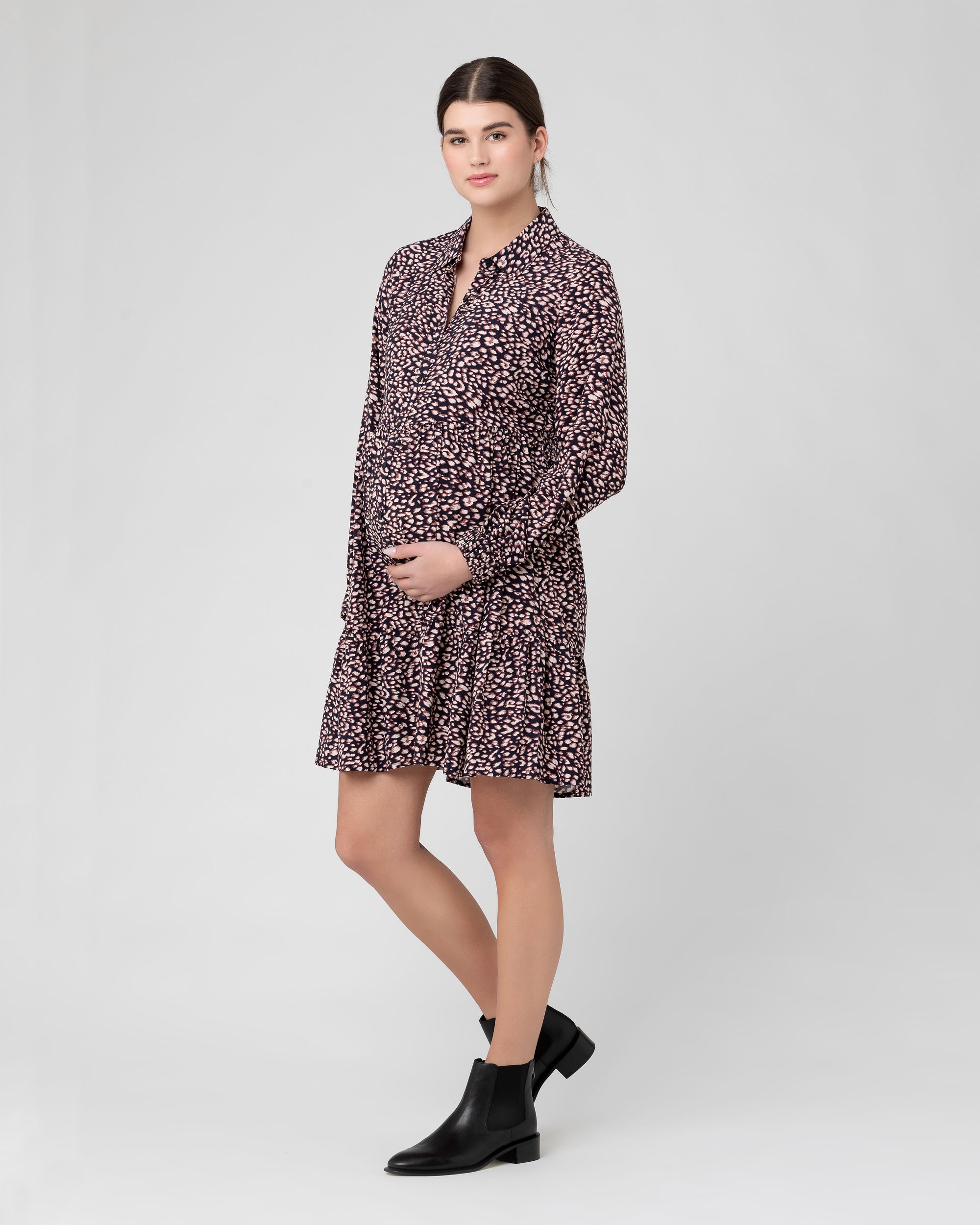 Leah Button Through Dress Midnight