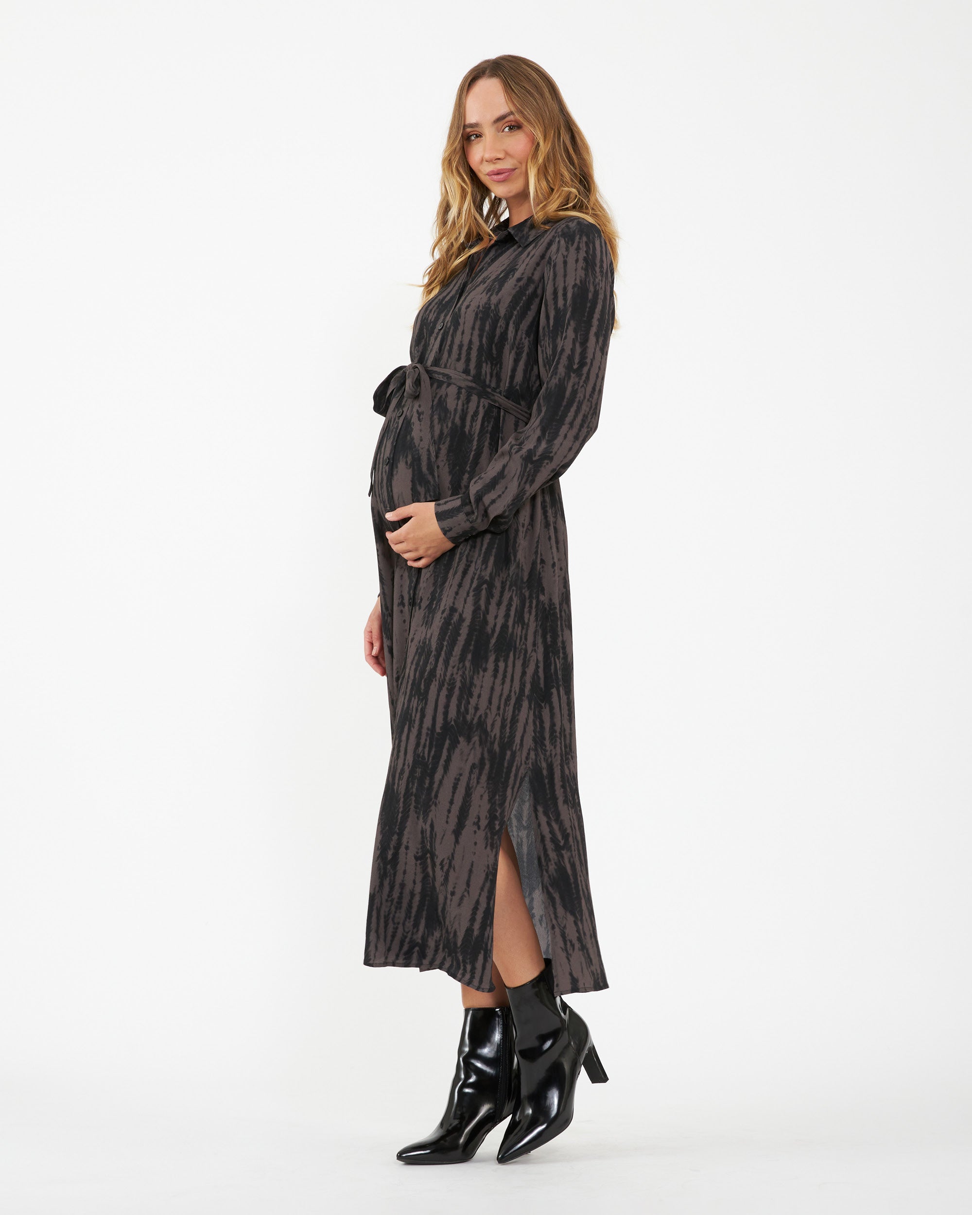 Sylvia Shirt Dress Mocha / Black