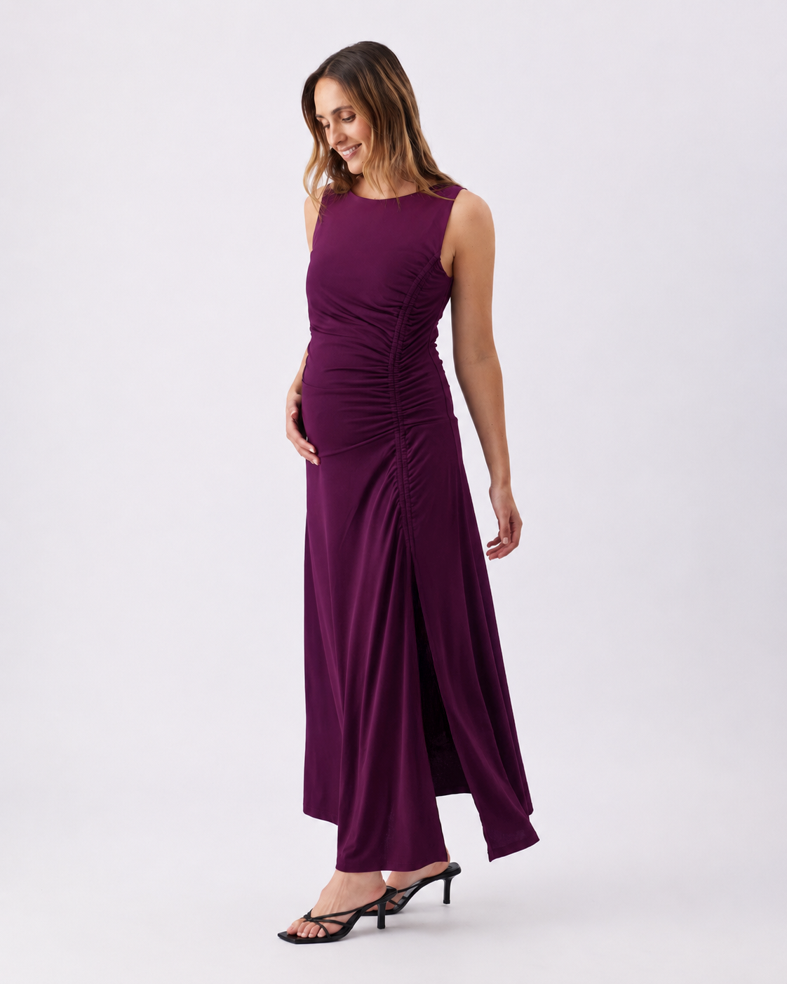 Erika Ruched Dress Purple