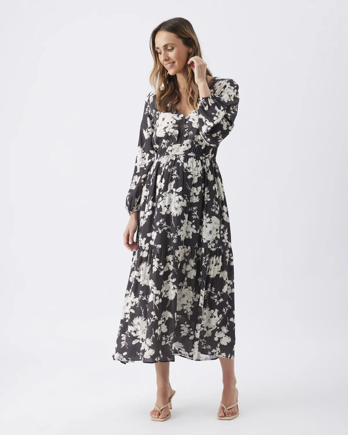 Drew Maxi Dress Black / White