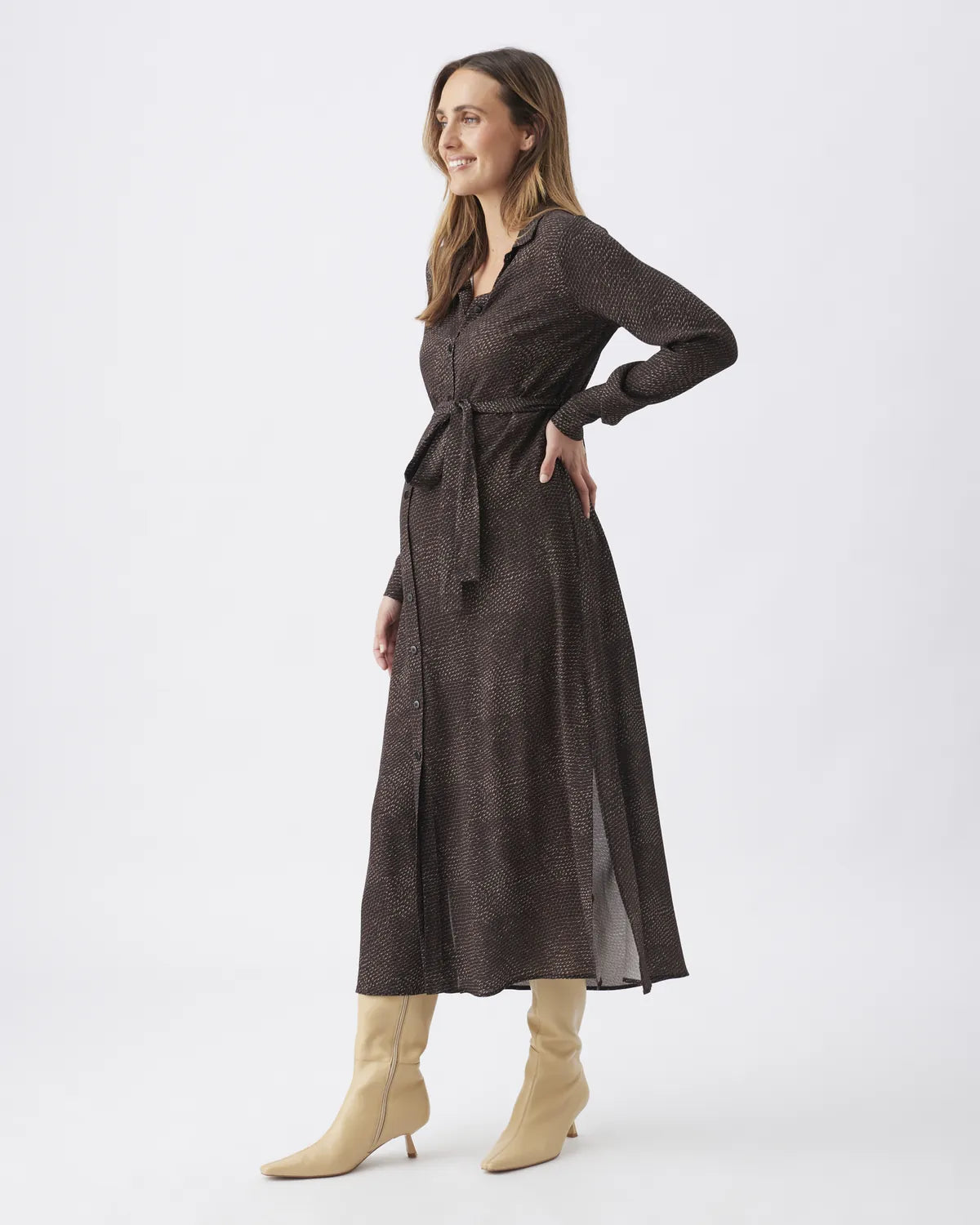 Helena Shirt Dress Chocolate
