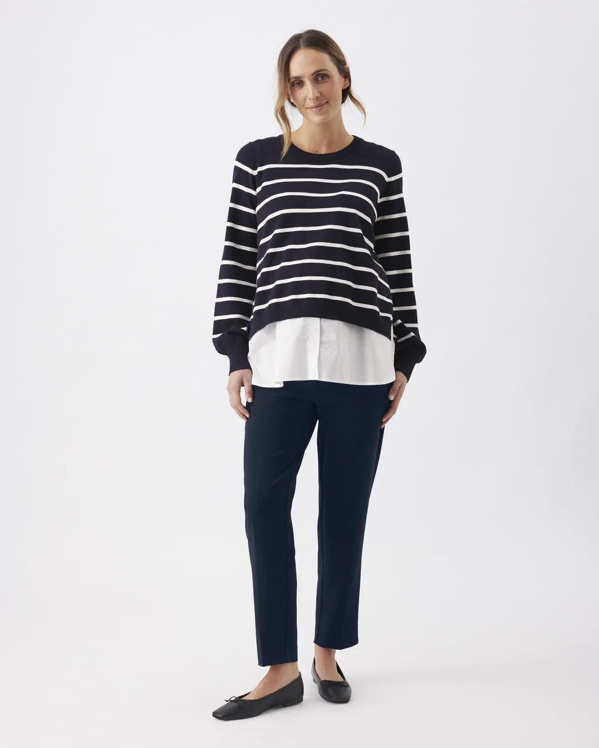 Alexa Classic Crop Pant Navy