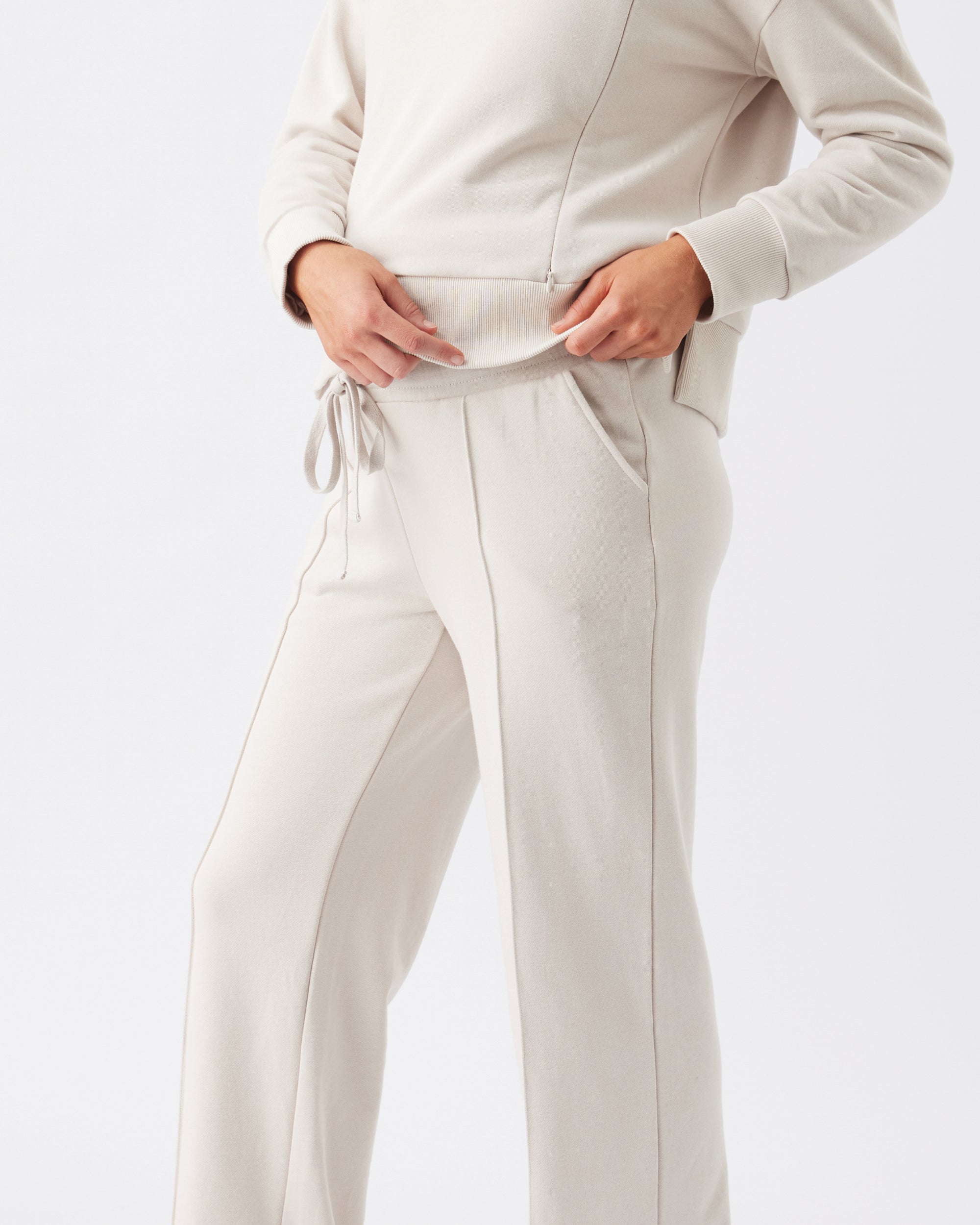 Terry Wide Leg Jogger Chalk