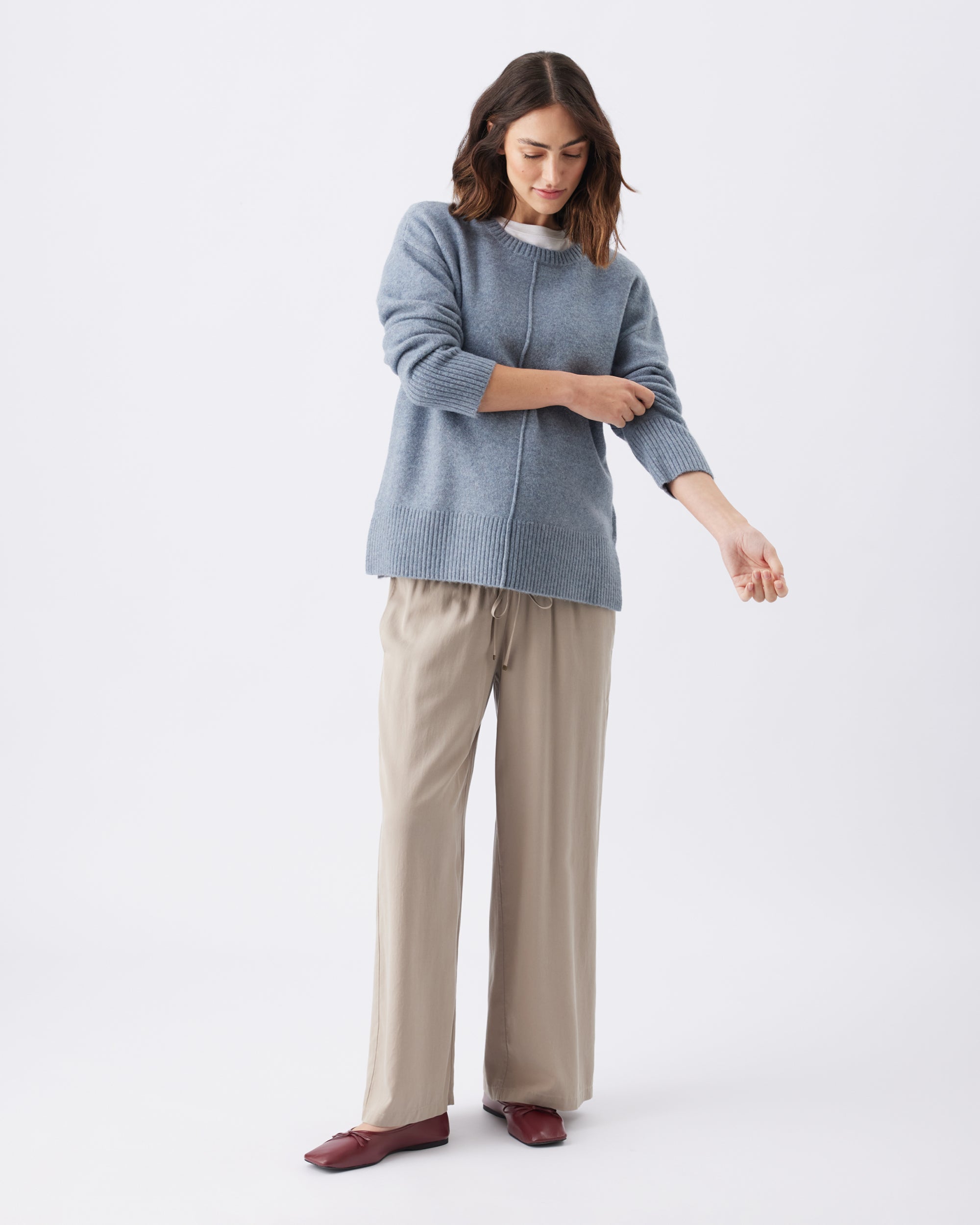 Wide Leg Tencel Pant Taupe
