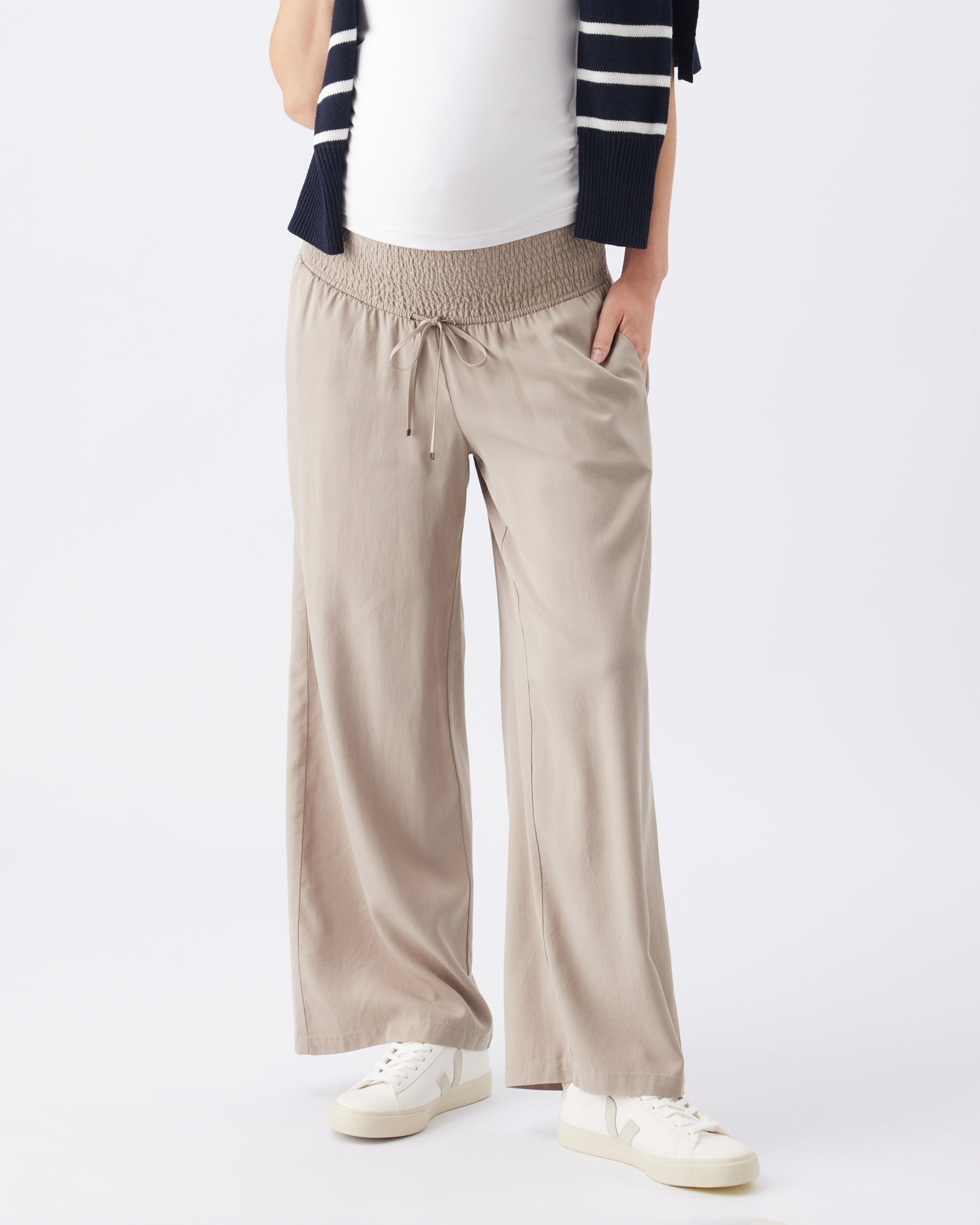 Wide Leg Tencel Pant Taupe
