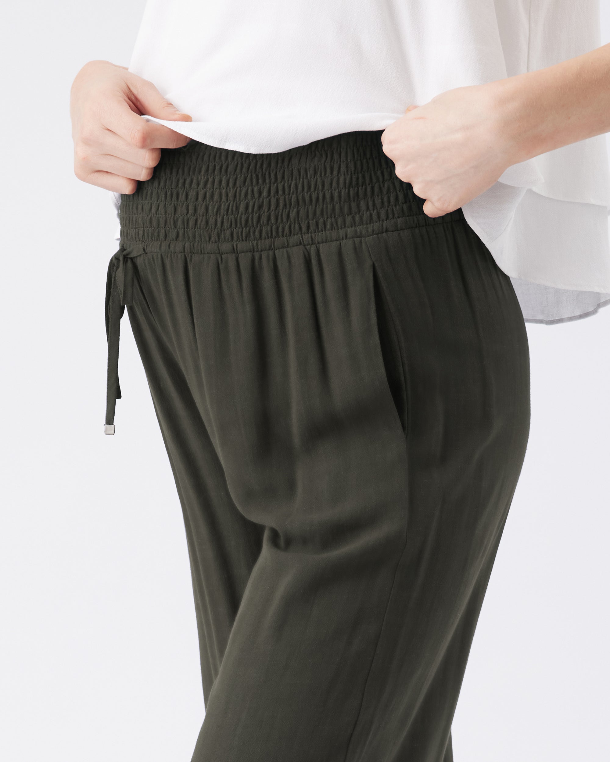 Wide Leg Tencel Pant Olive