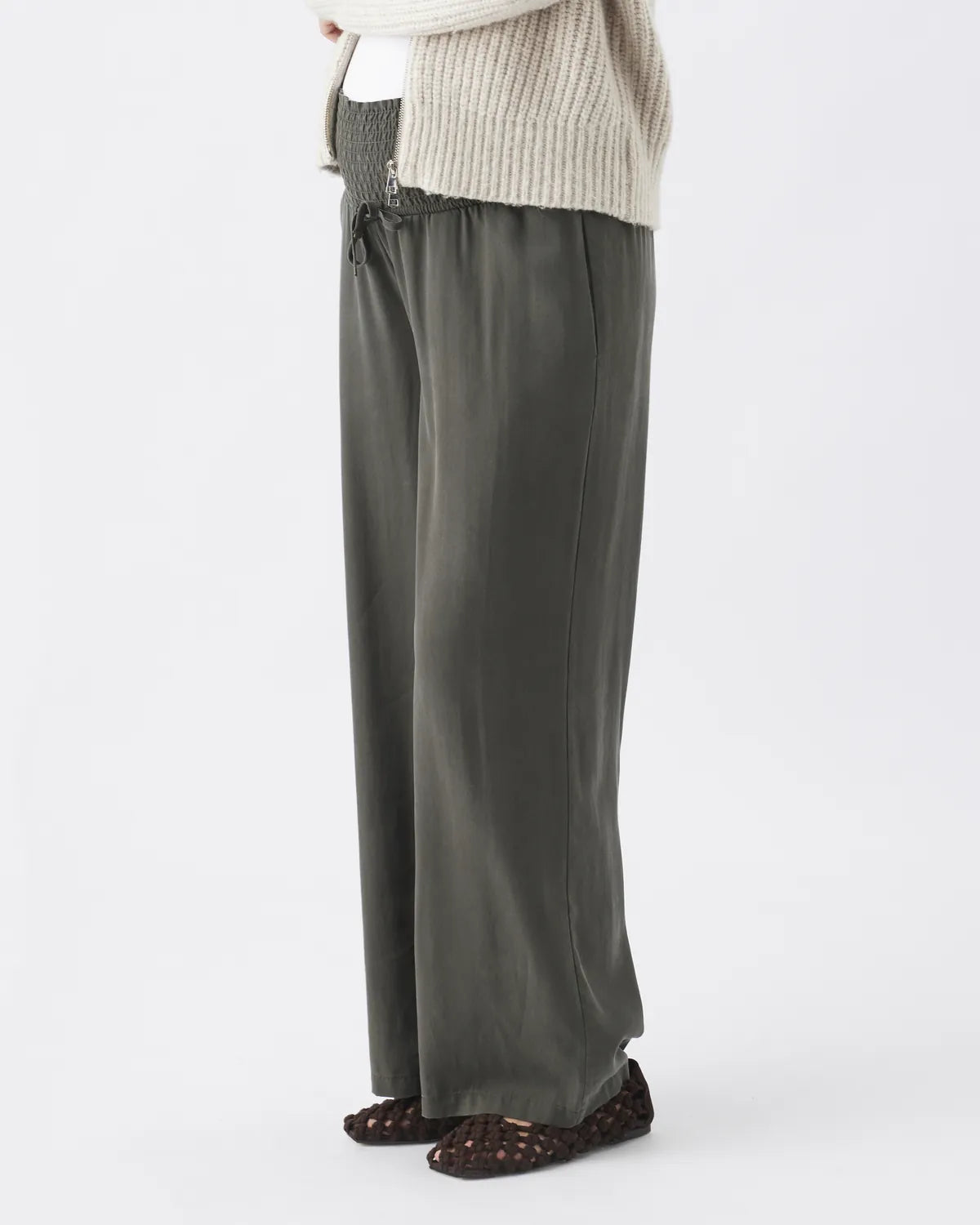 Wide Leg Tencel Pant Olive