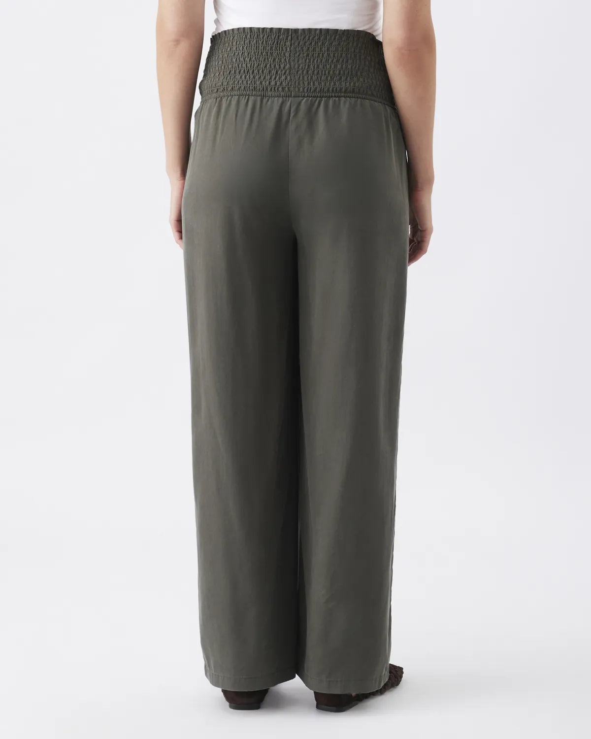 Wide Leg Tencel Pant Olive