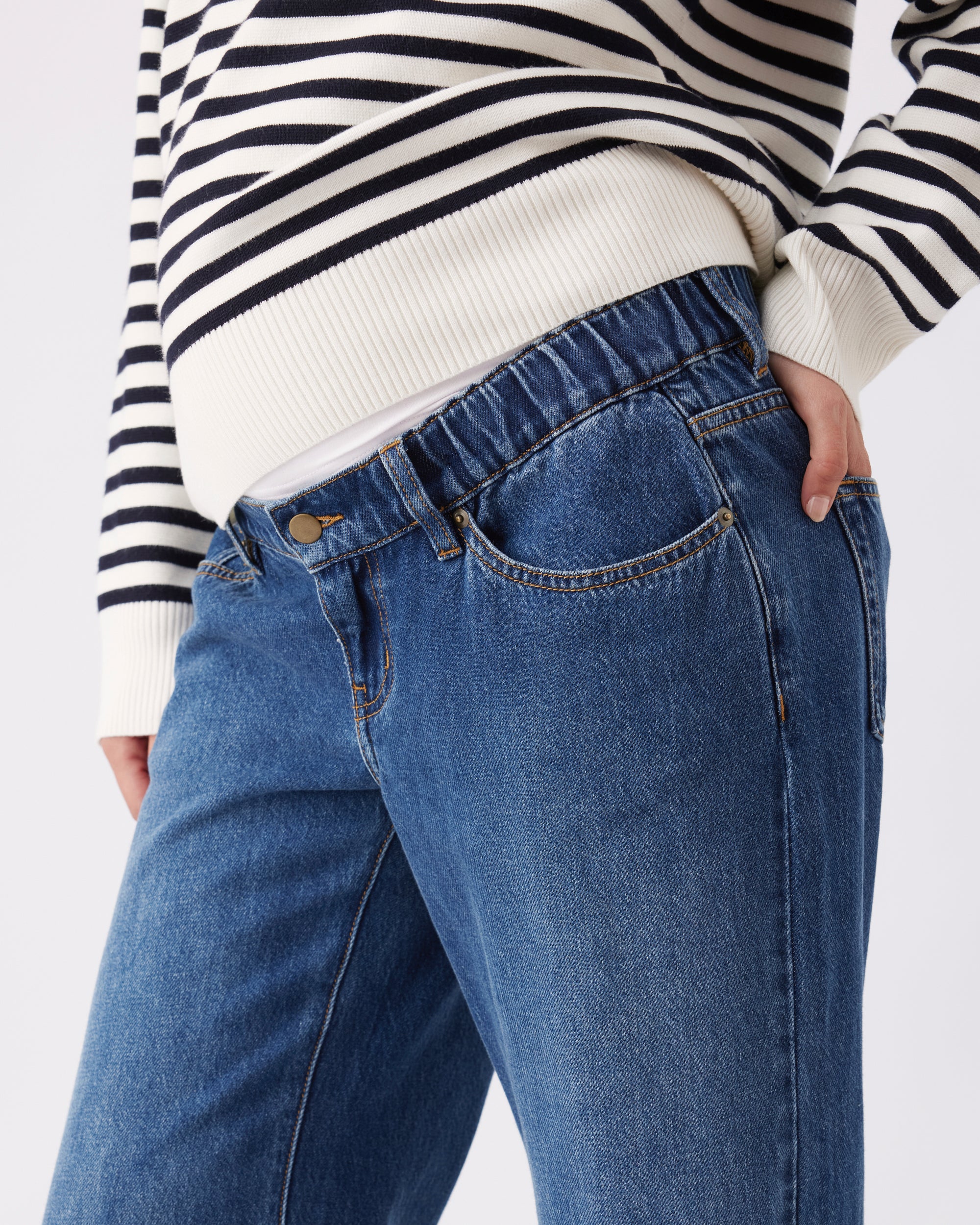 Billie Elastic Waist Jean Dark Wash