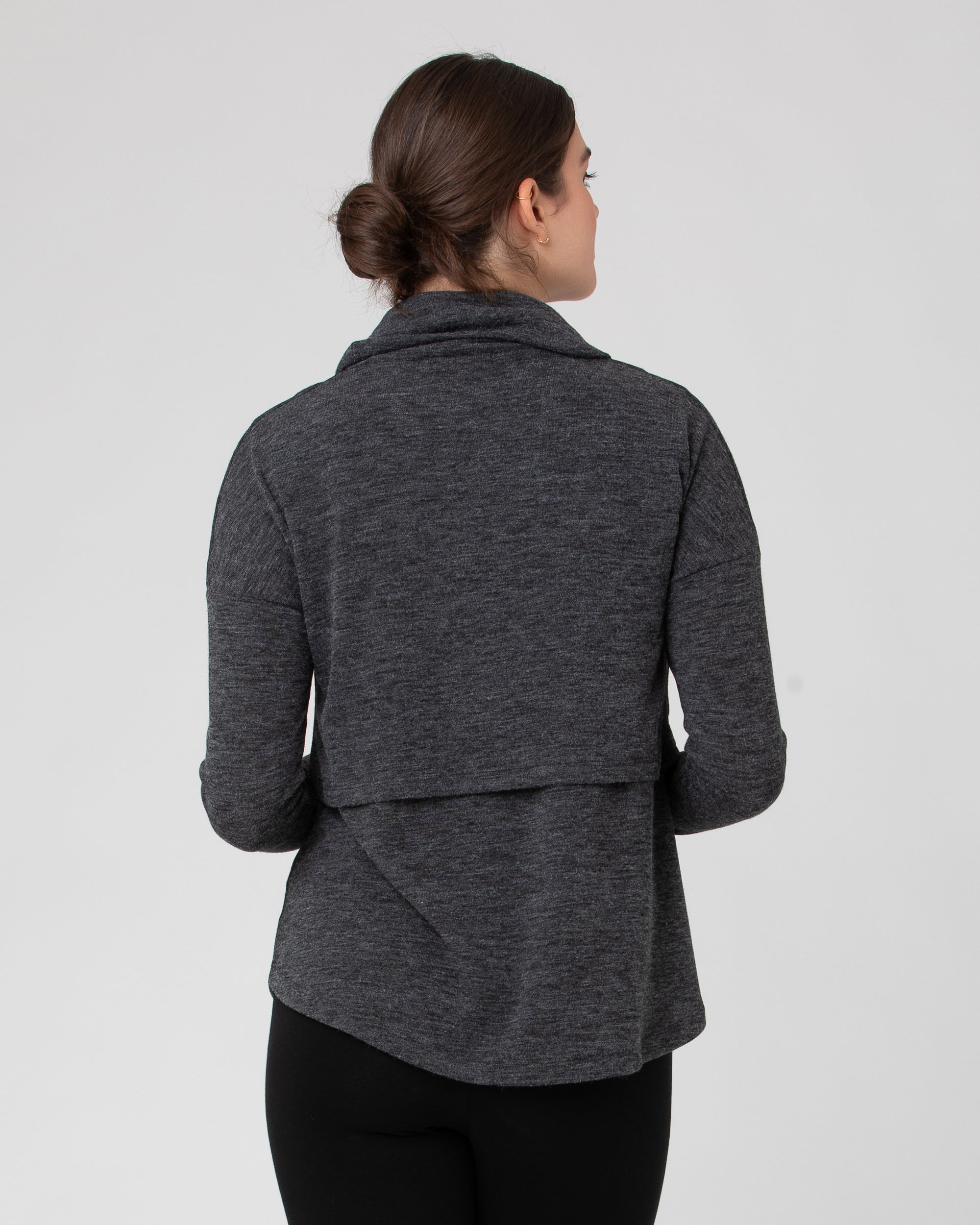 Cameron Roll Neck Nursing Top Dark Charcoal