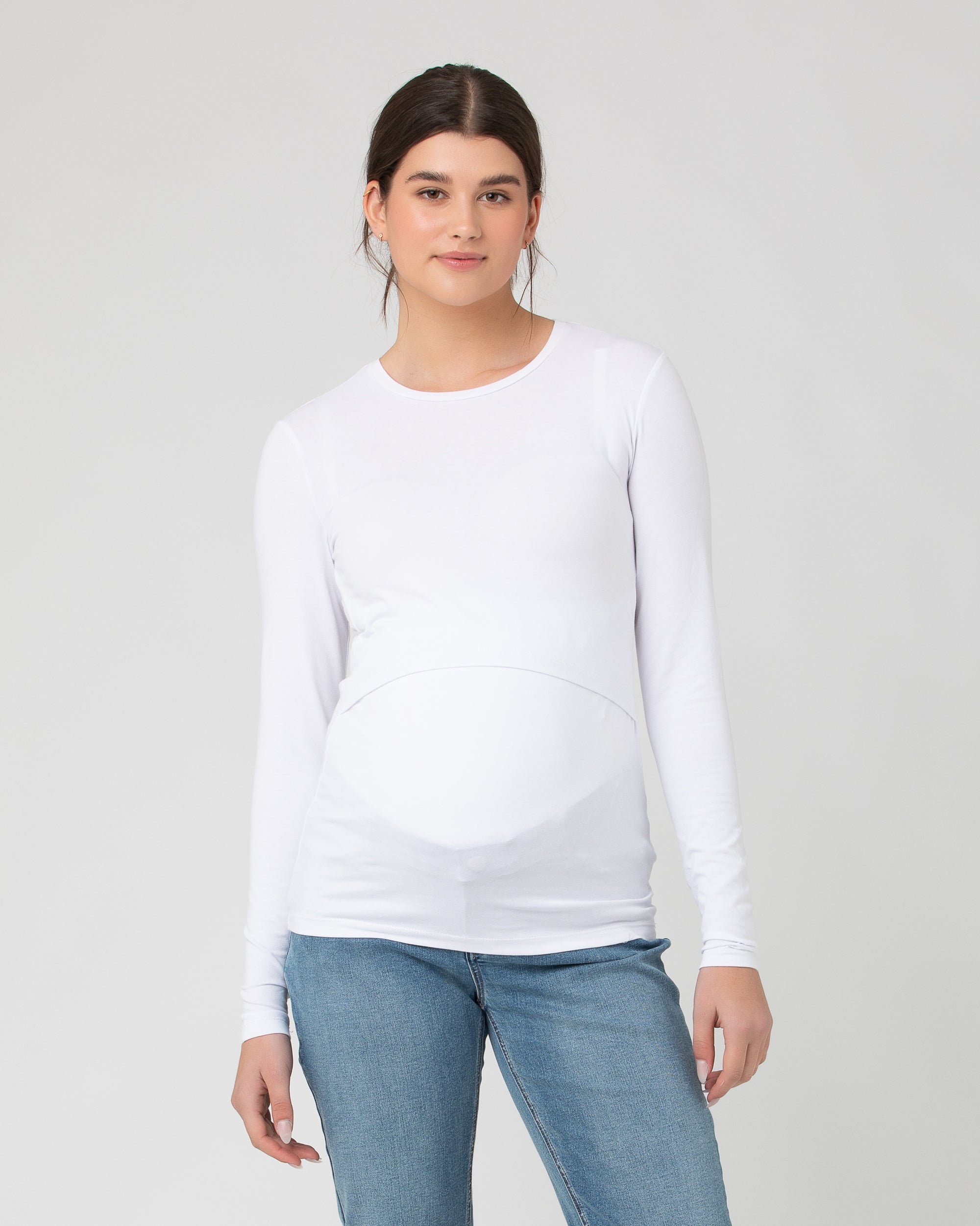 Org Cotton Nursing Top. White