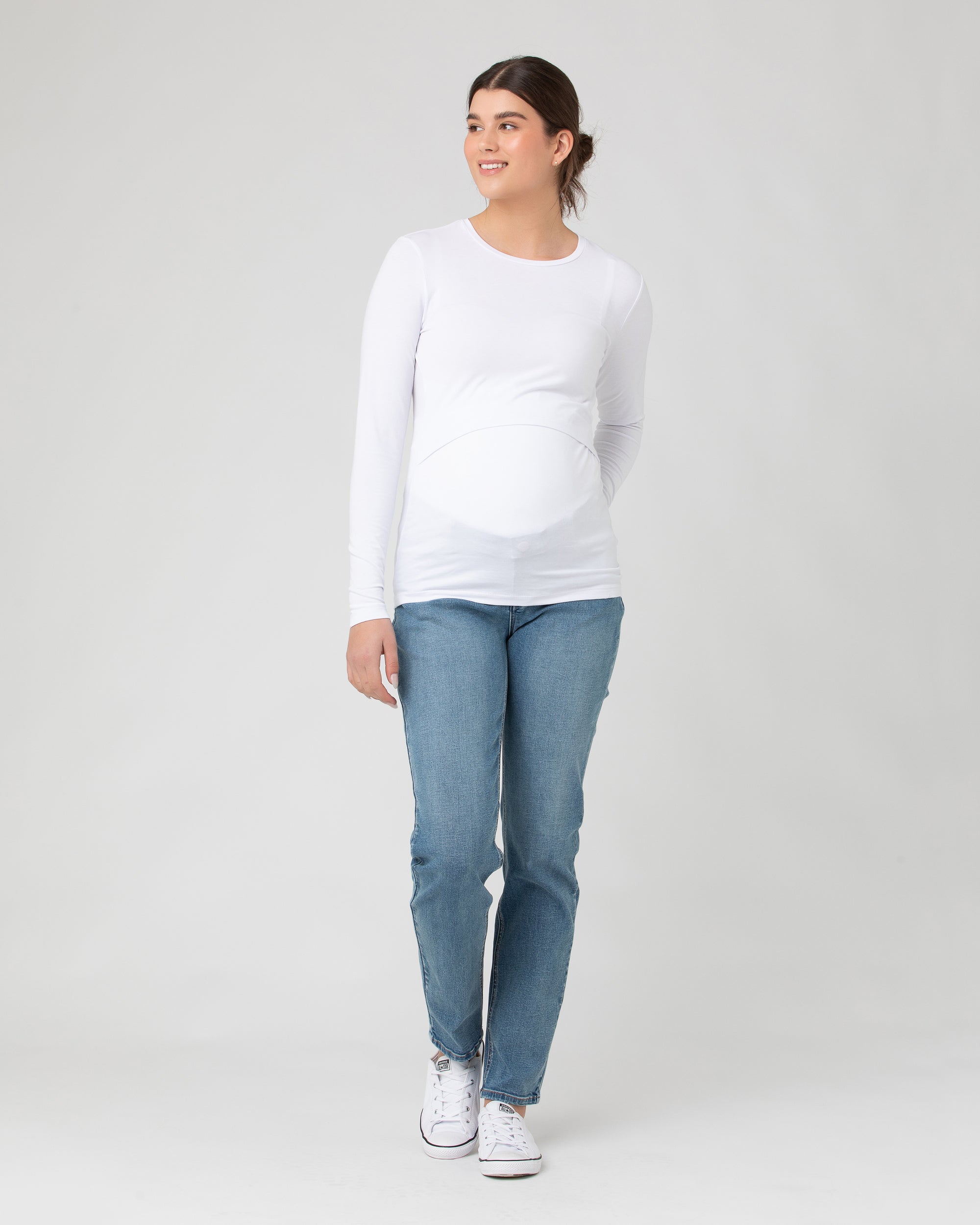 Org Cotton Nursing Top. White