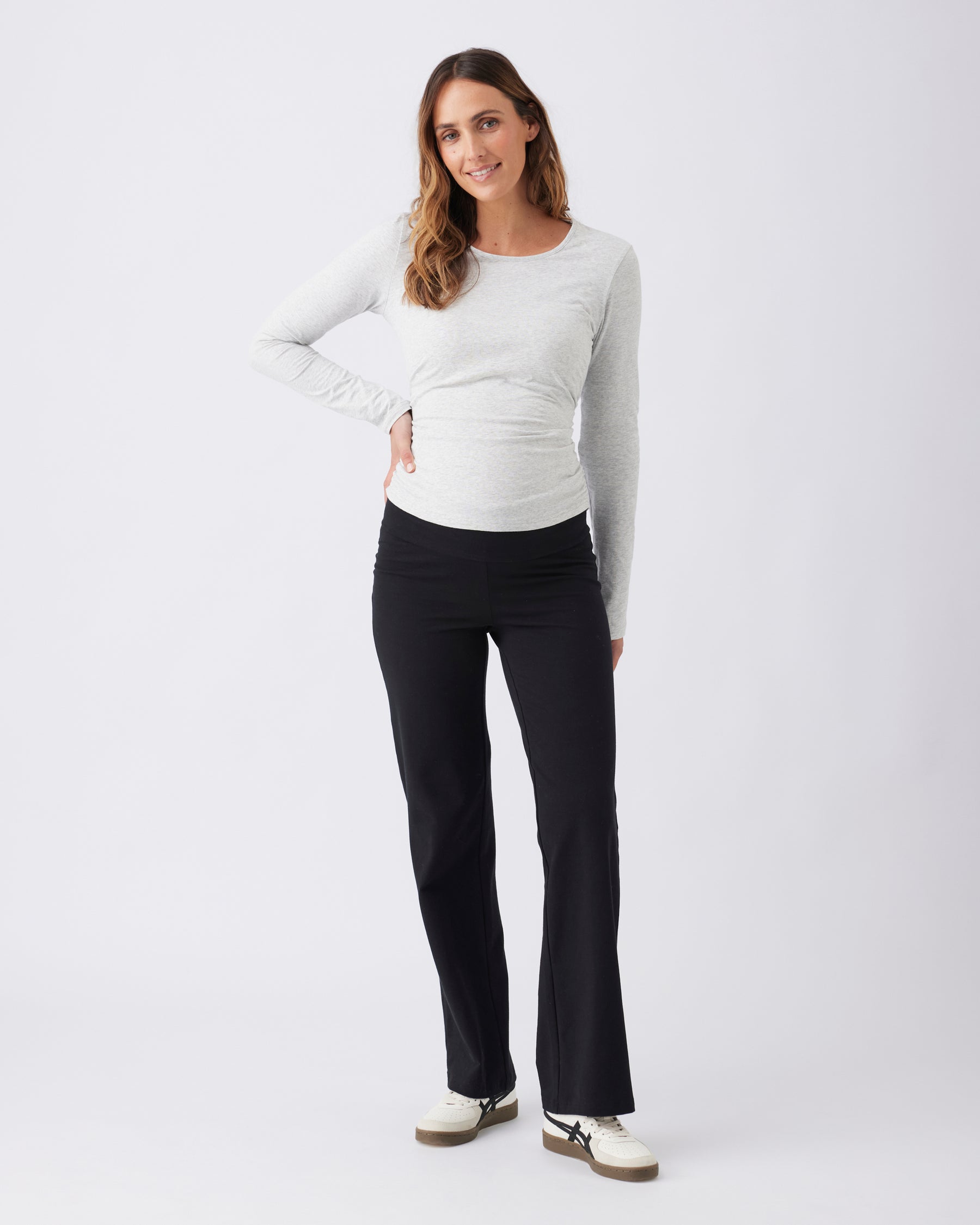 Organic Cotton Ruched Top Silver Marle